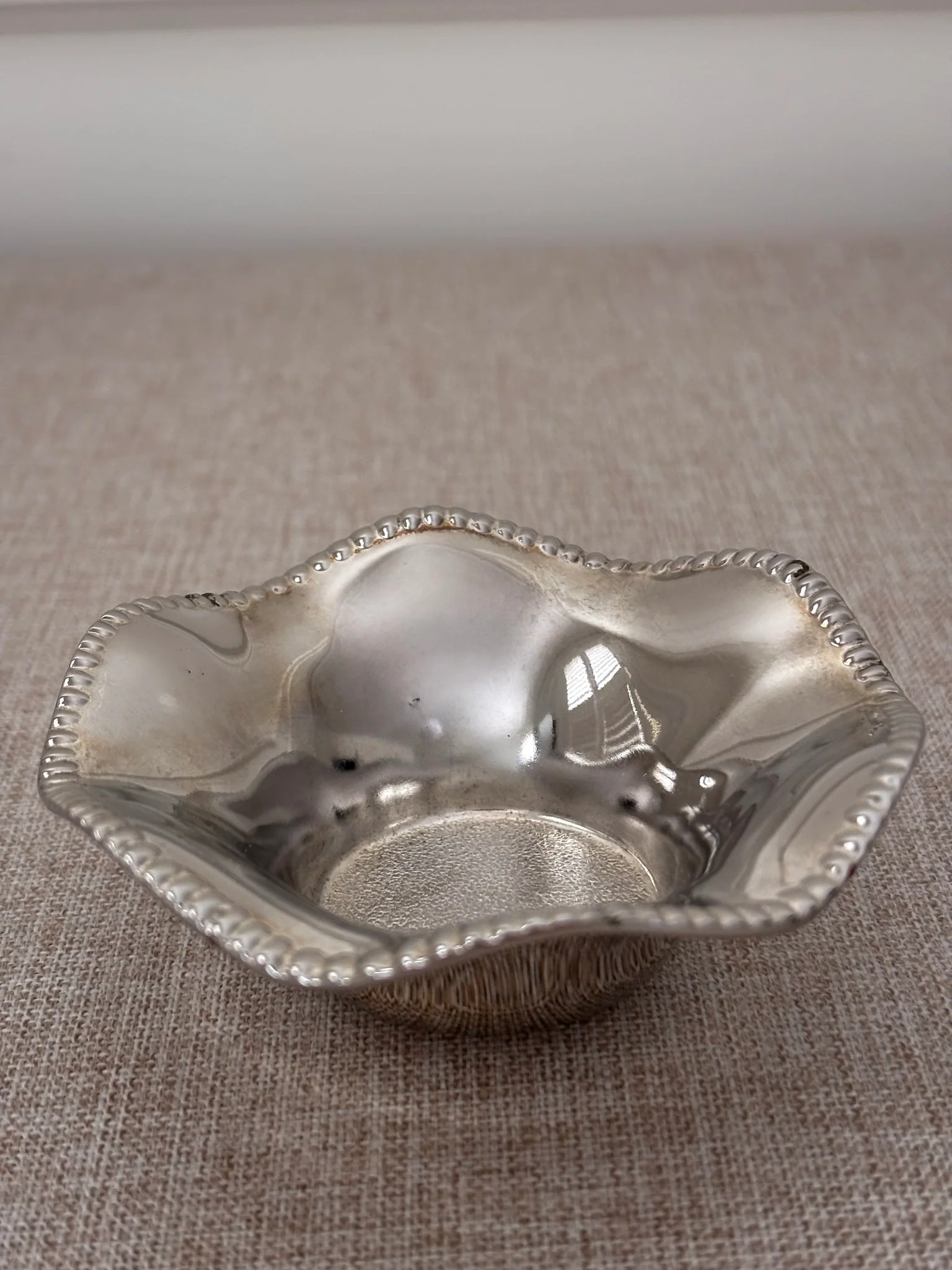 Silver-Plated Beaded Edge Trinket Bowl - Image 7