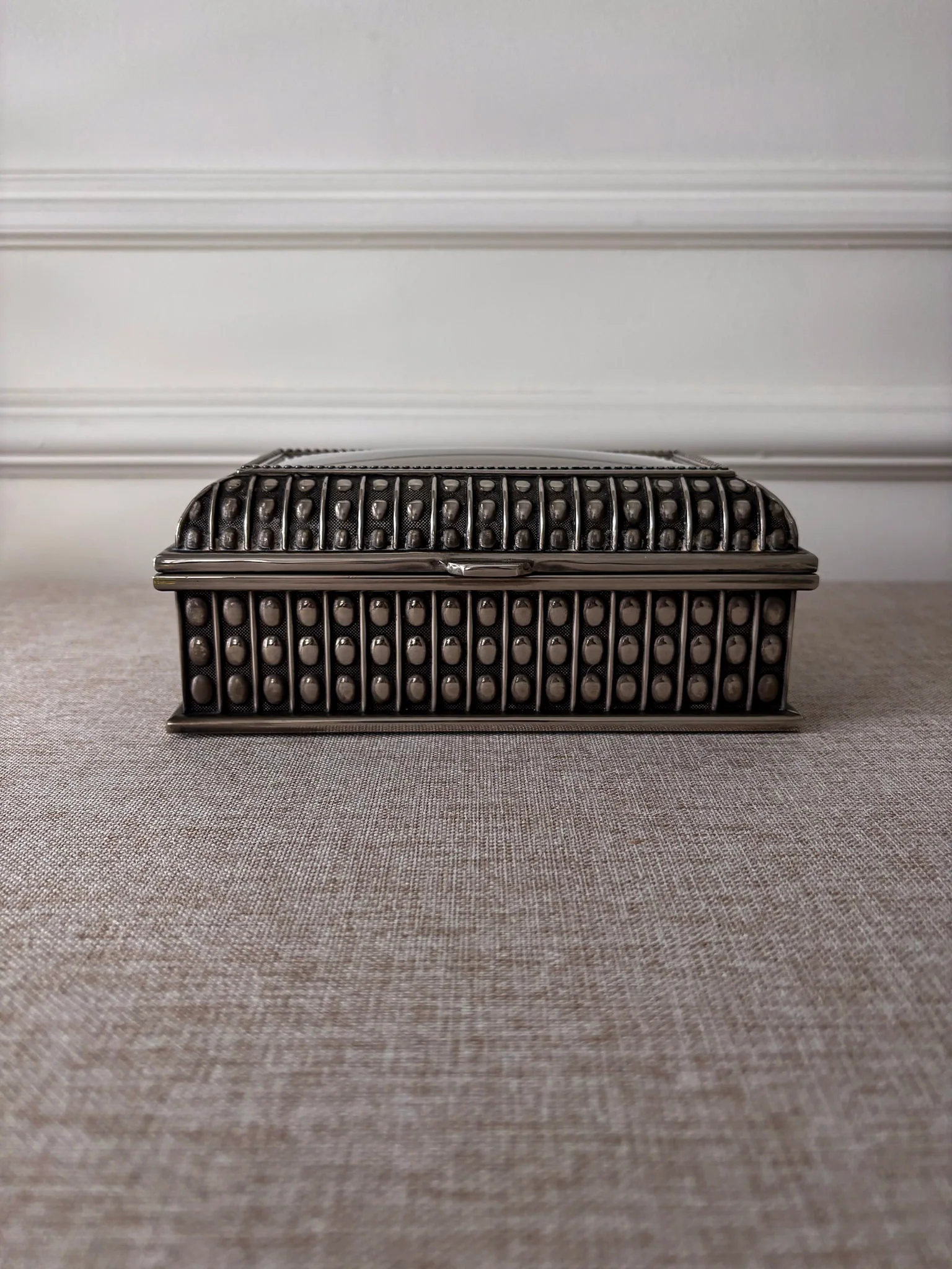 Silver-Plated Beaded Jewellery Trinket Box - Image 6