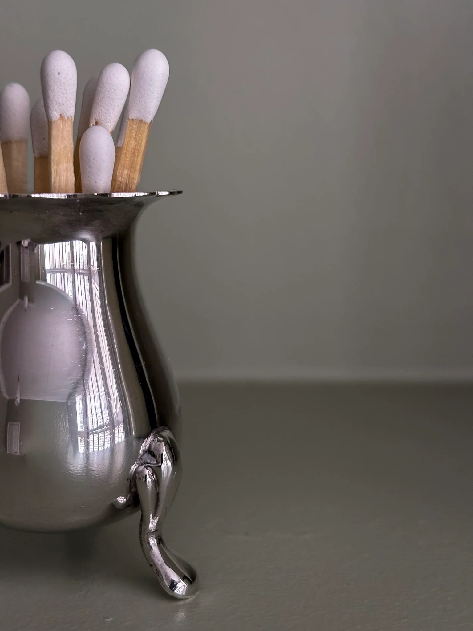 Silver-Plated Footed Vessel Matchstick Holder - Image 3