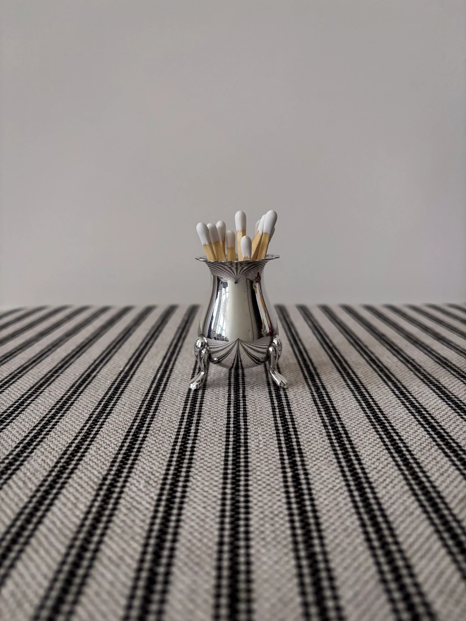 Silver-Plated Footed Vessel Matchstick Holder - Image 9