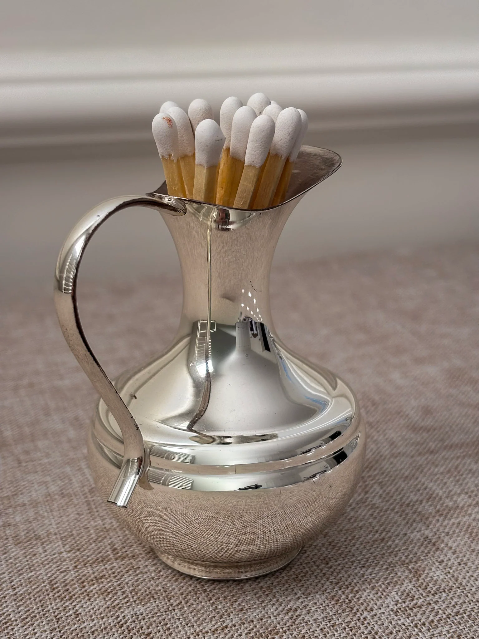 Silver-Plated Mini Jug, Small Decorative Pitcher or Match Holder - Image 2