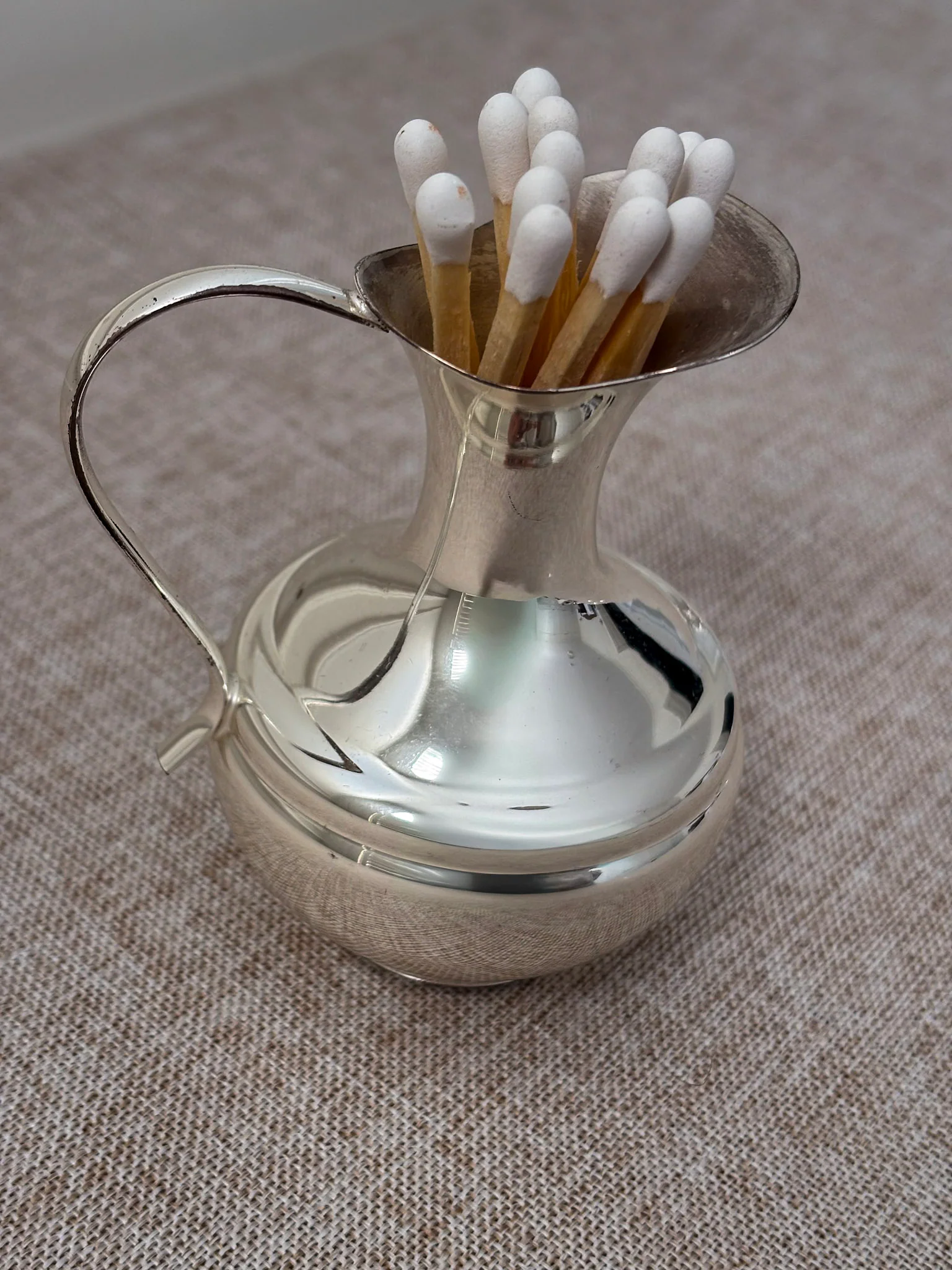 Silver-Plated Mini Jug, Small Decorative Pitcher or Match Holder - Image 4