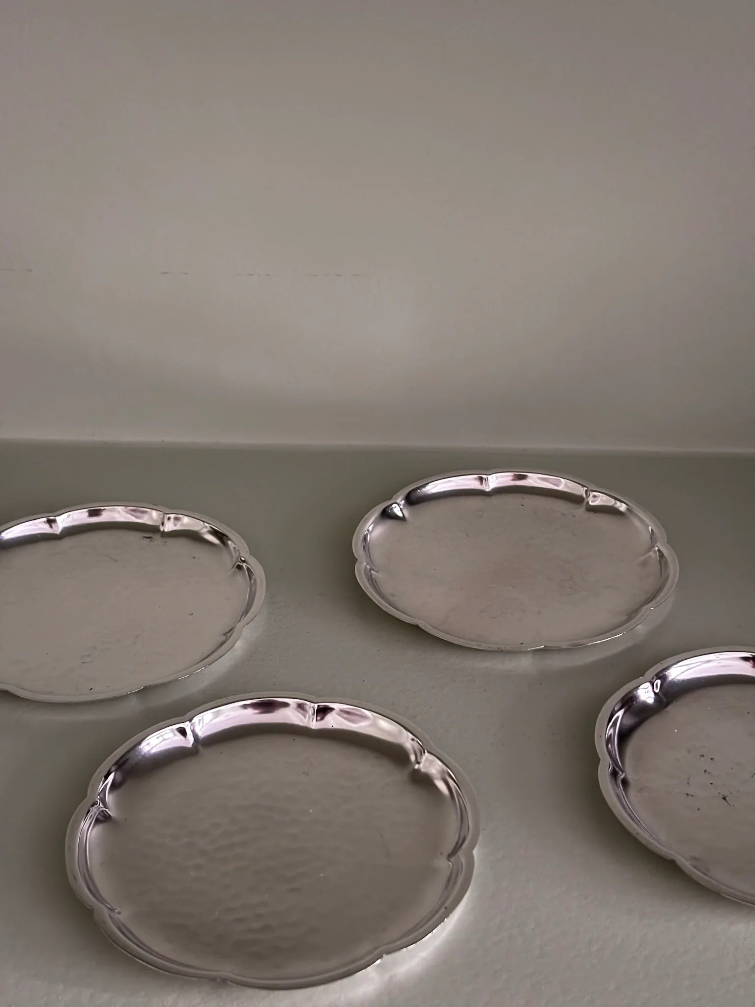 Silver-Plated Scalloped Edge Coasters - Set of Four - Image 12