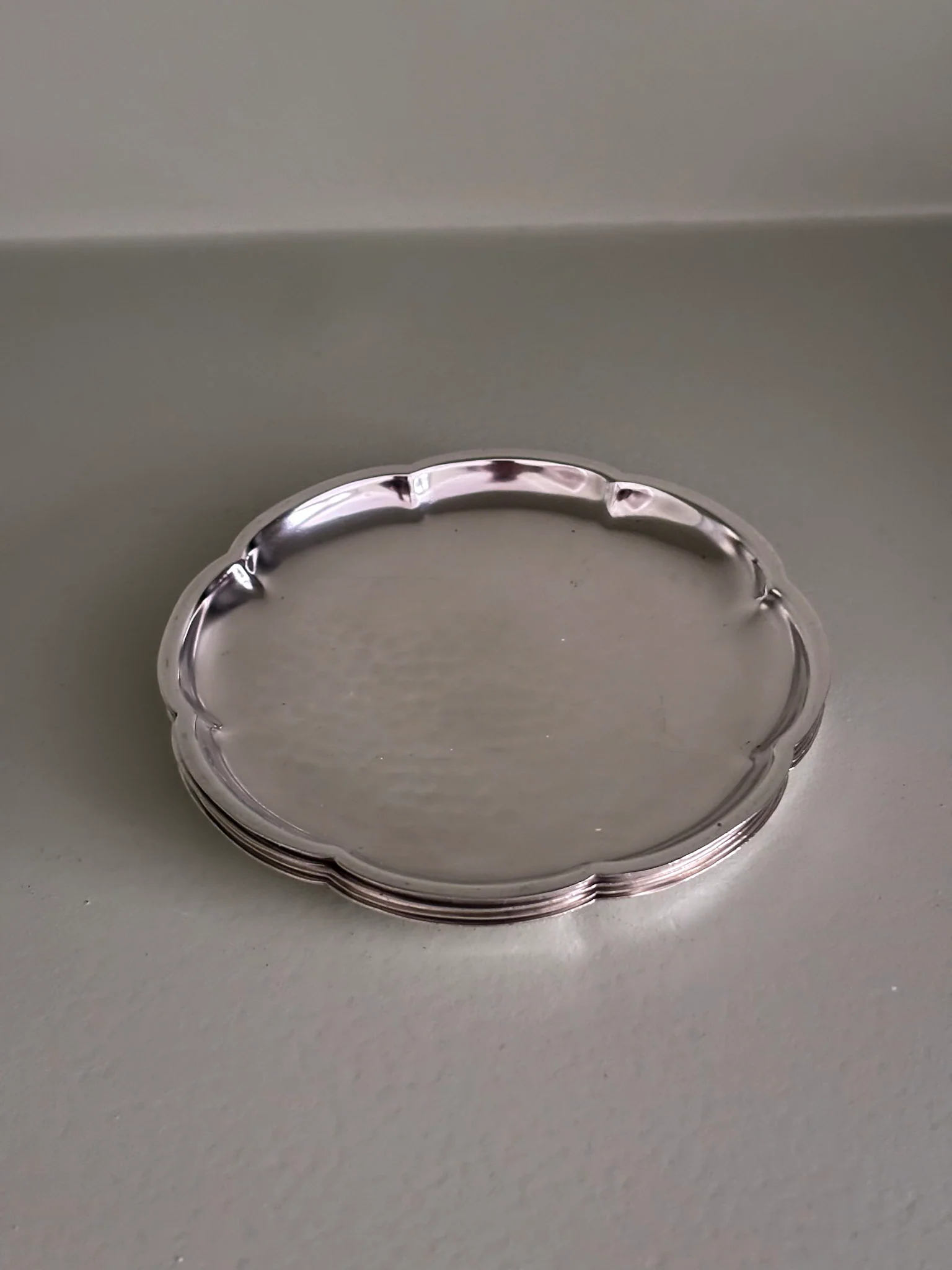 Silver-Plated Scalloped Edge Coasters - Set of Four - Image 14