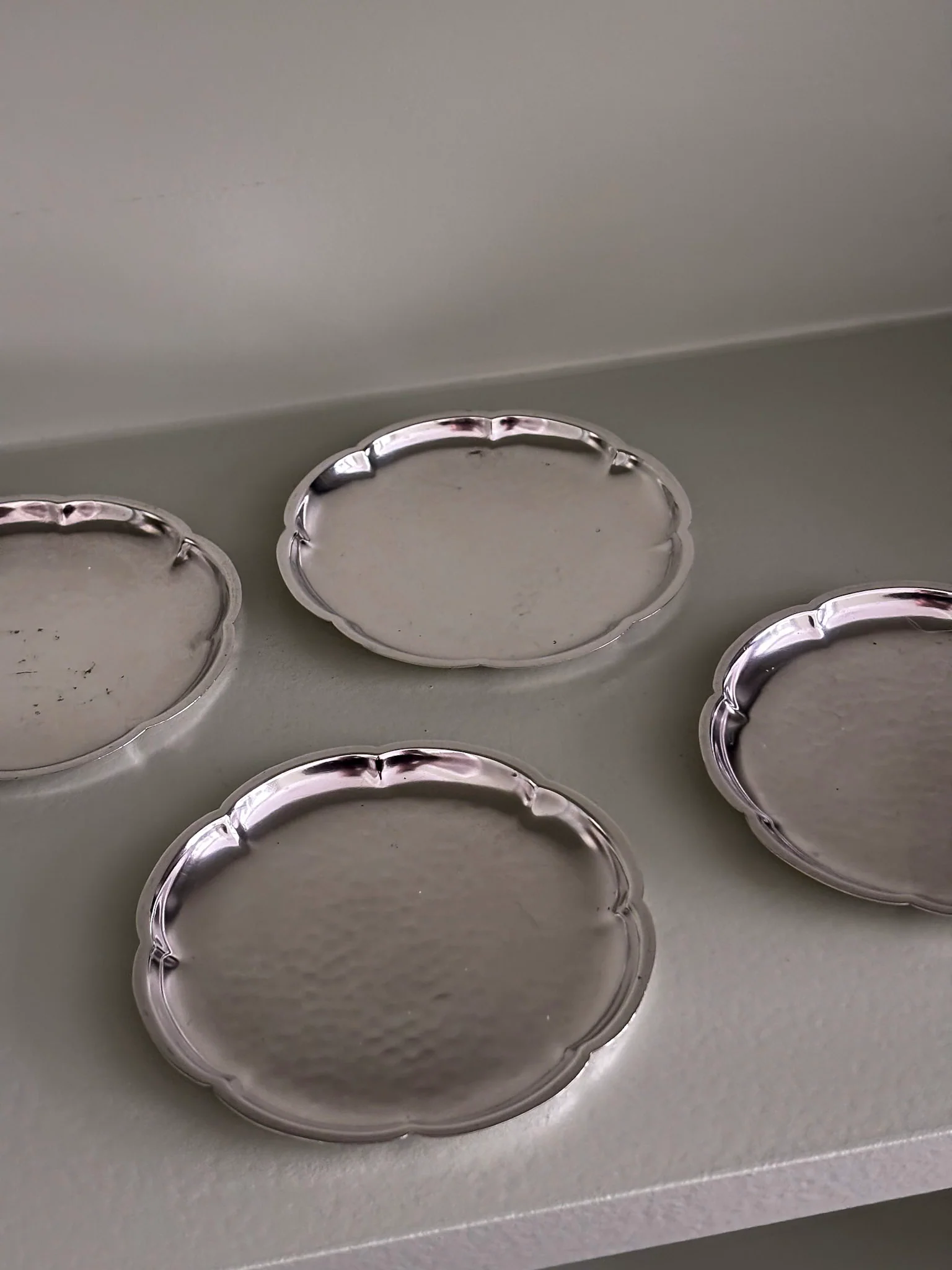 Silver-Plated Scalloped Edge Coasters - Set of Four - Image 15