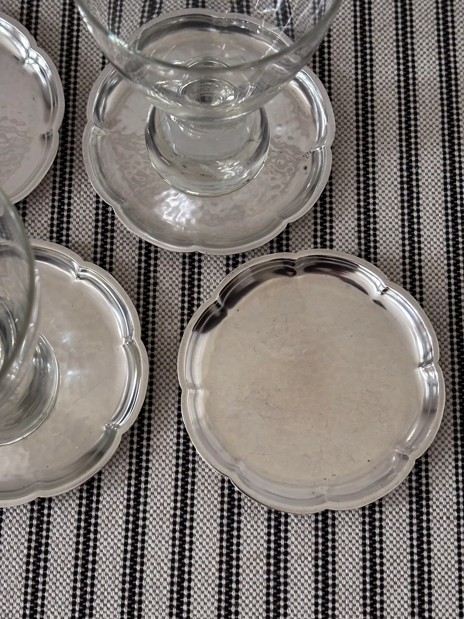 Silver-Plated Scalloped Edge Coasters - Set of Four - Image 3