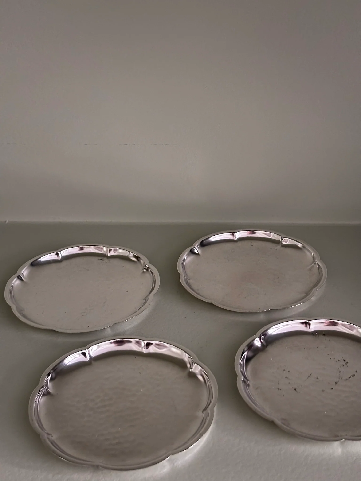 Silver-Plated Scalloped Edge Coasters - Set of Four - Image 4
