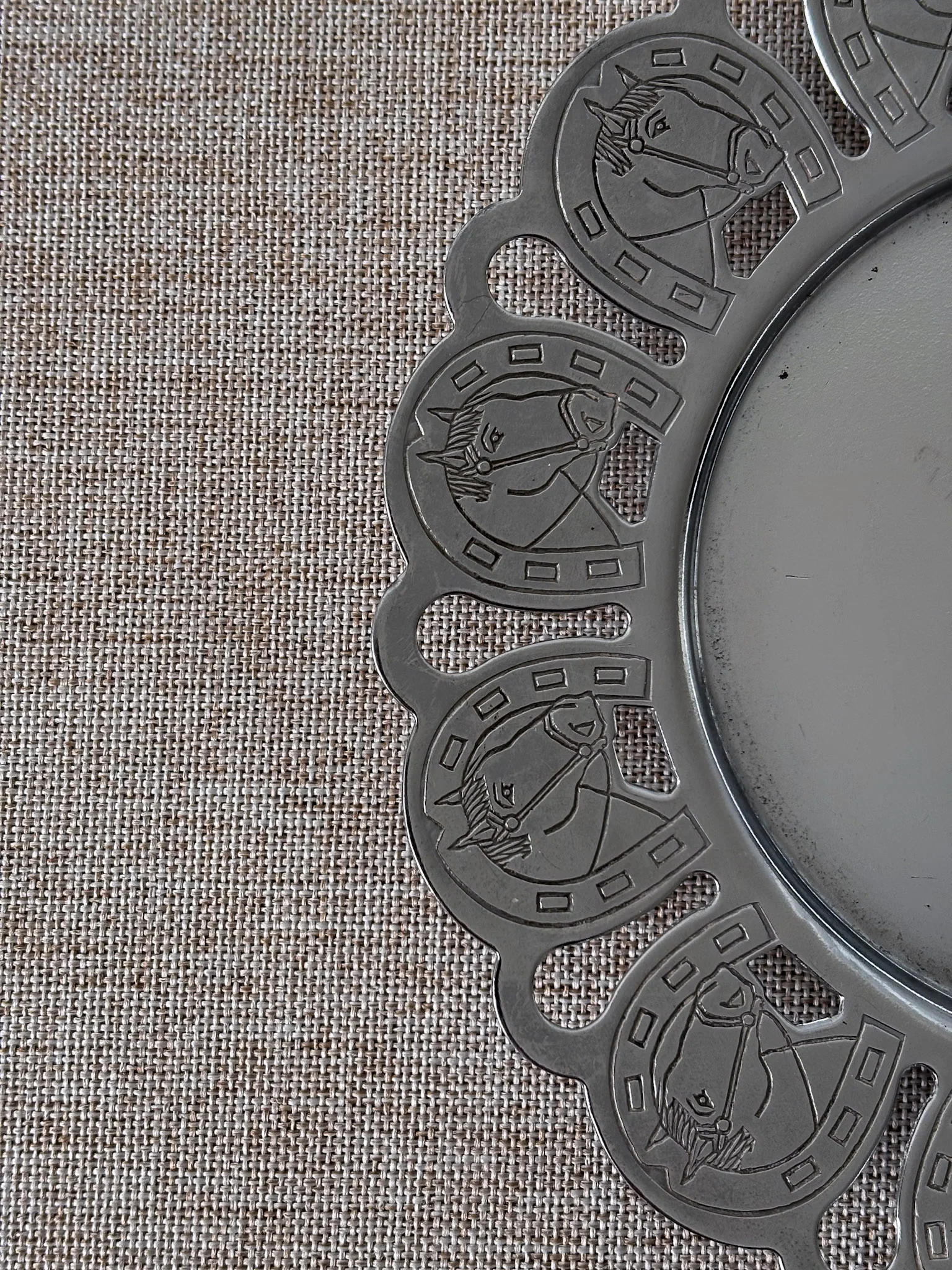 Silver-Tone Horseshoe Trinket Tray / Candle Plate - Image 11