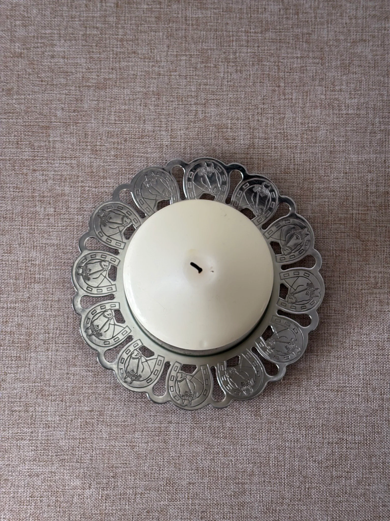 Silver-Tone Horseshoe Trinket Tray / Candle Plate - Image 6