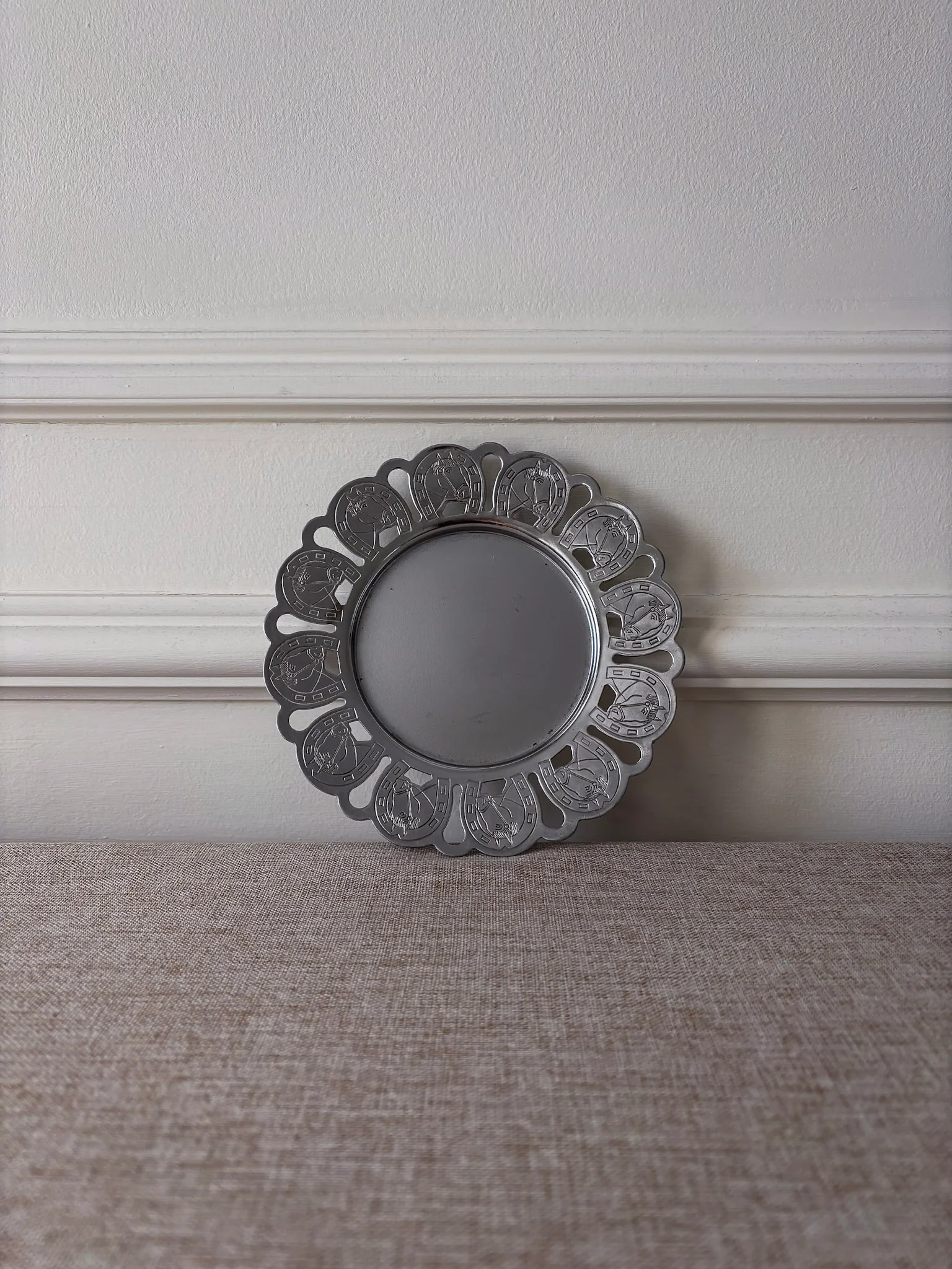Silver-Tone Horseshoe Trinket Tray / Candle Plate - Image 9