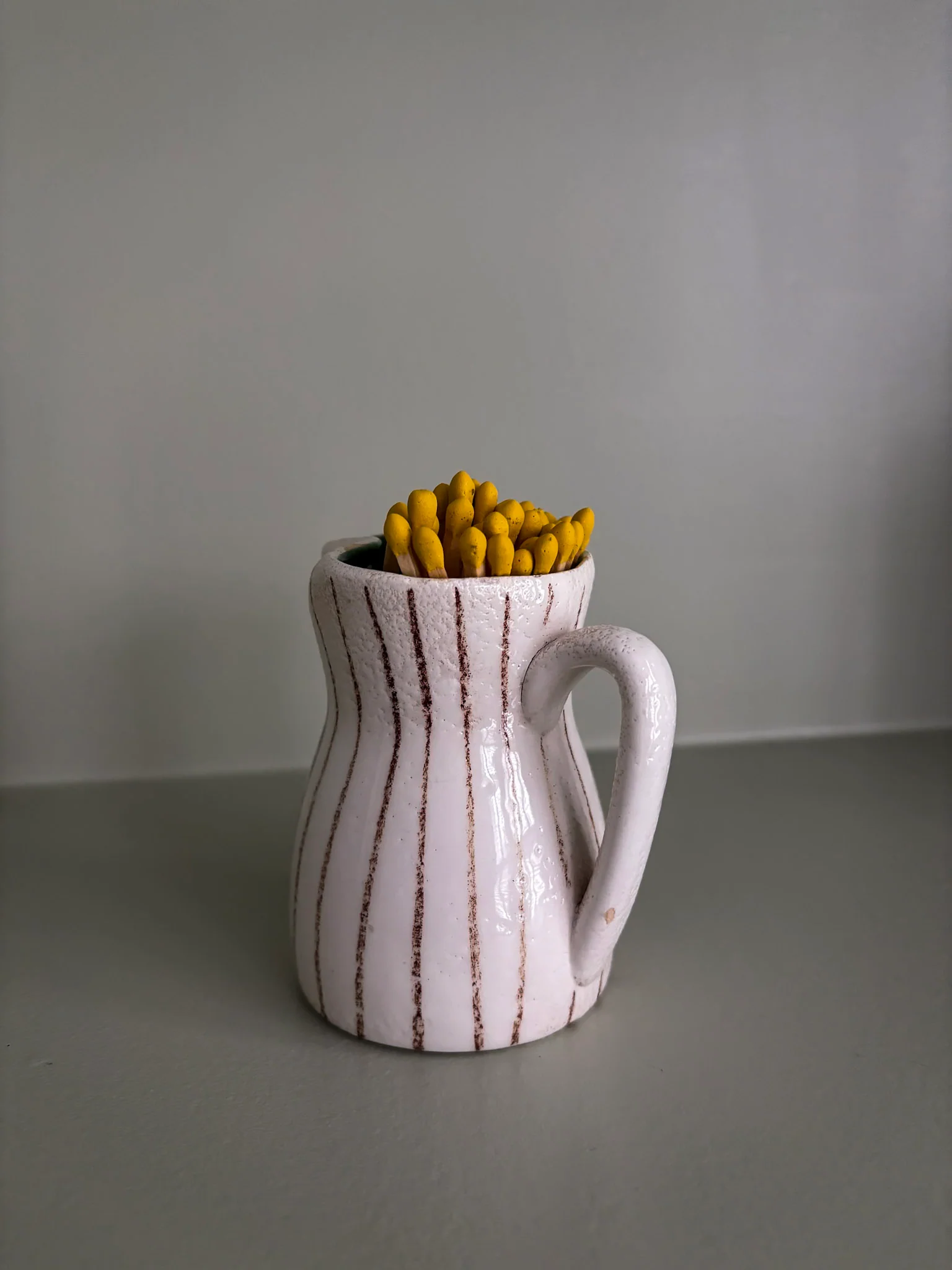 Striped Ceramic Mini Jug Matchstick Holder - Image 6