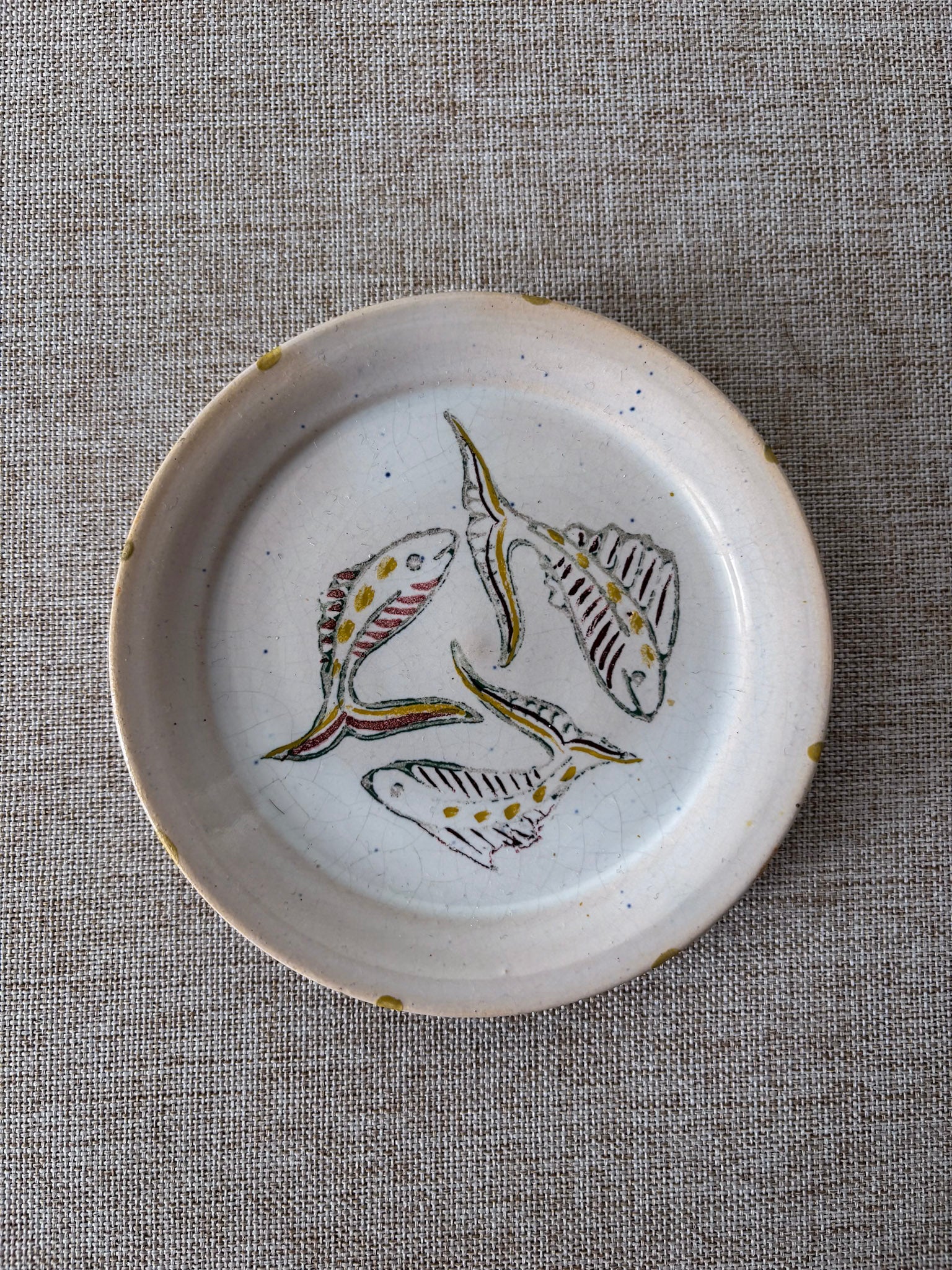 Studio Pottery Hand-Painted Fish Trinket Dish - Image 3