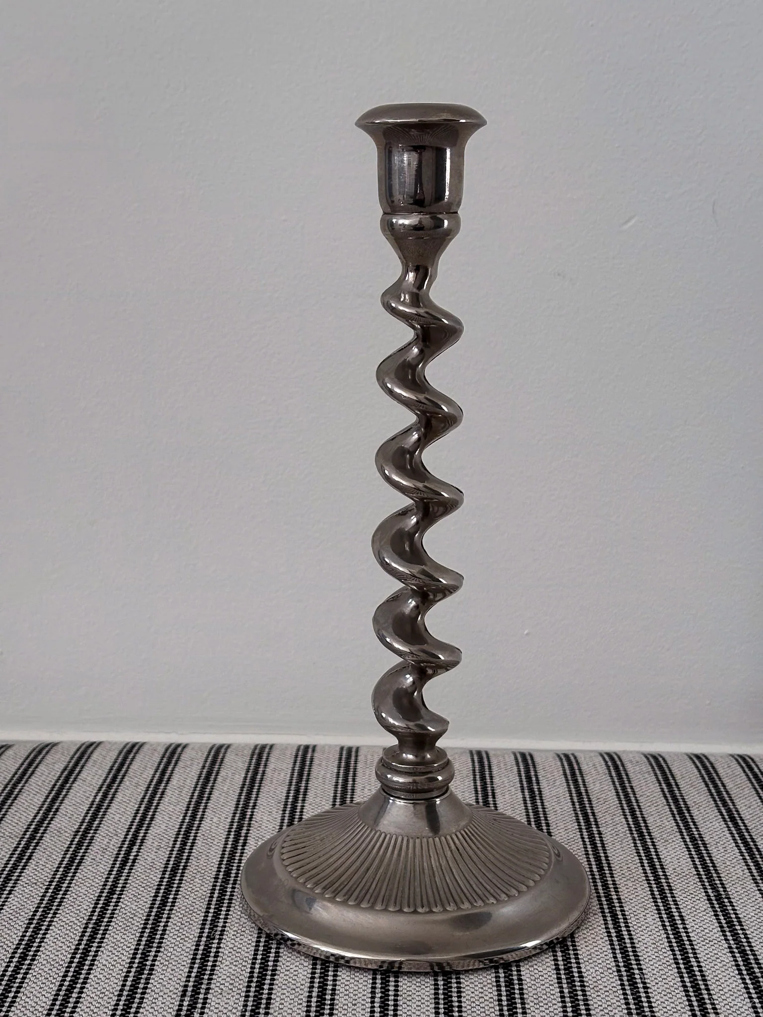 Twist Silver-Plated Brass Candlestick - Image 10