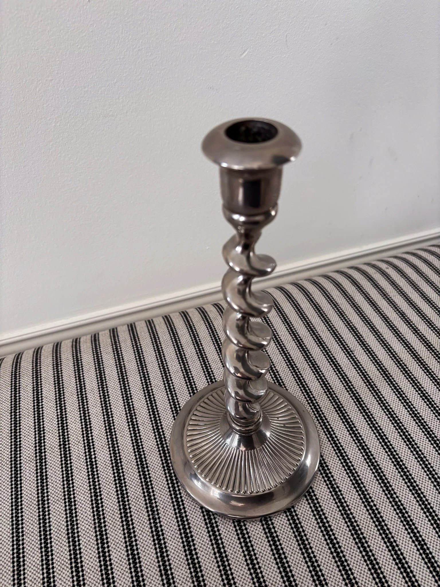 Twist Silver-Plated Brass Candlestick - Image 7