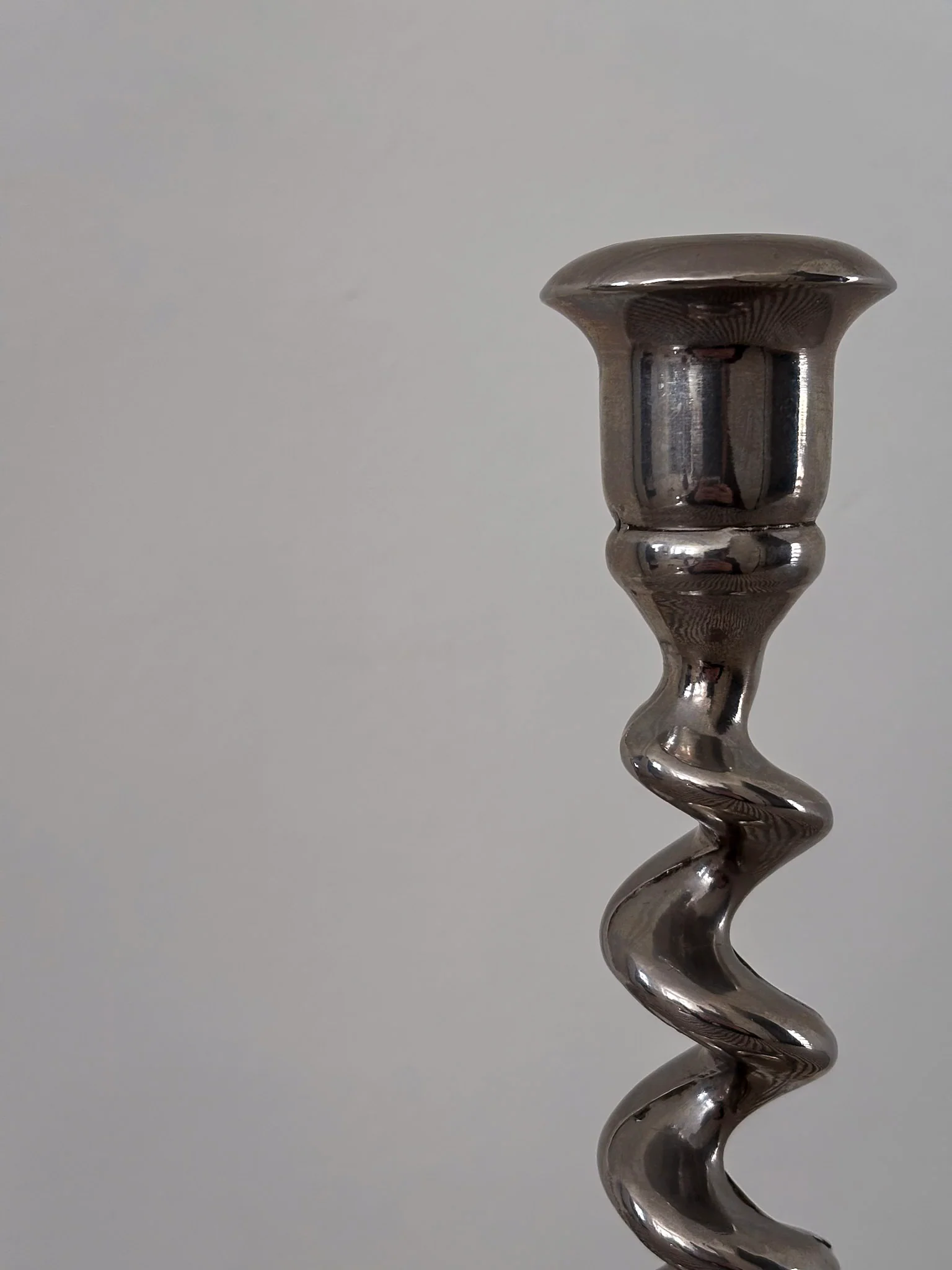Twist Silver-Plated Brass Candlestick - Image 9