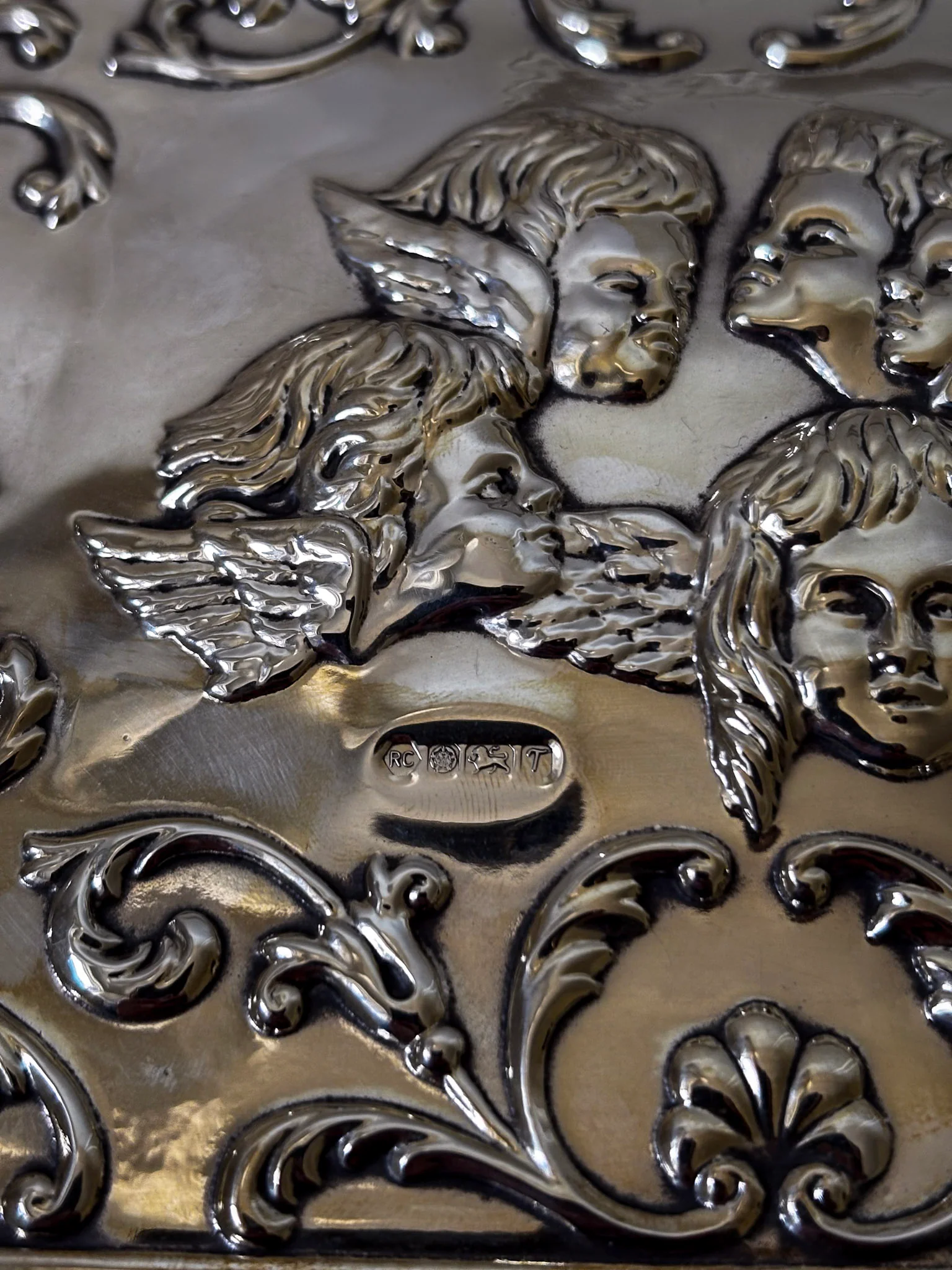 Vintage 925 Sterling Silver Cherub Jewellery Box | Ornate Silver & Wood Keepsake Box - Image 16