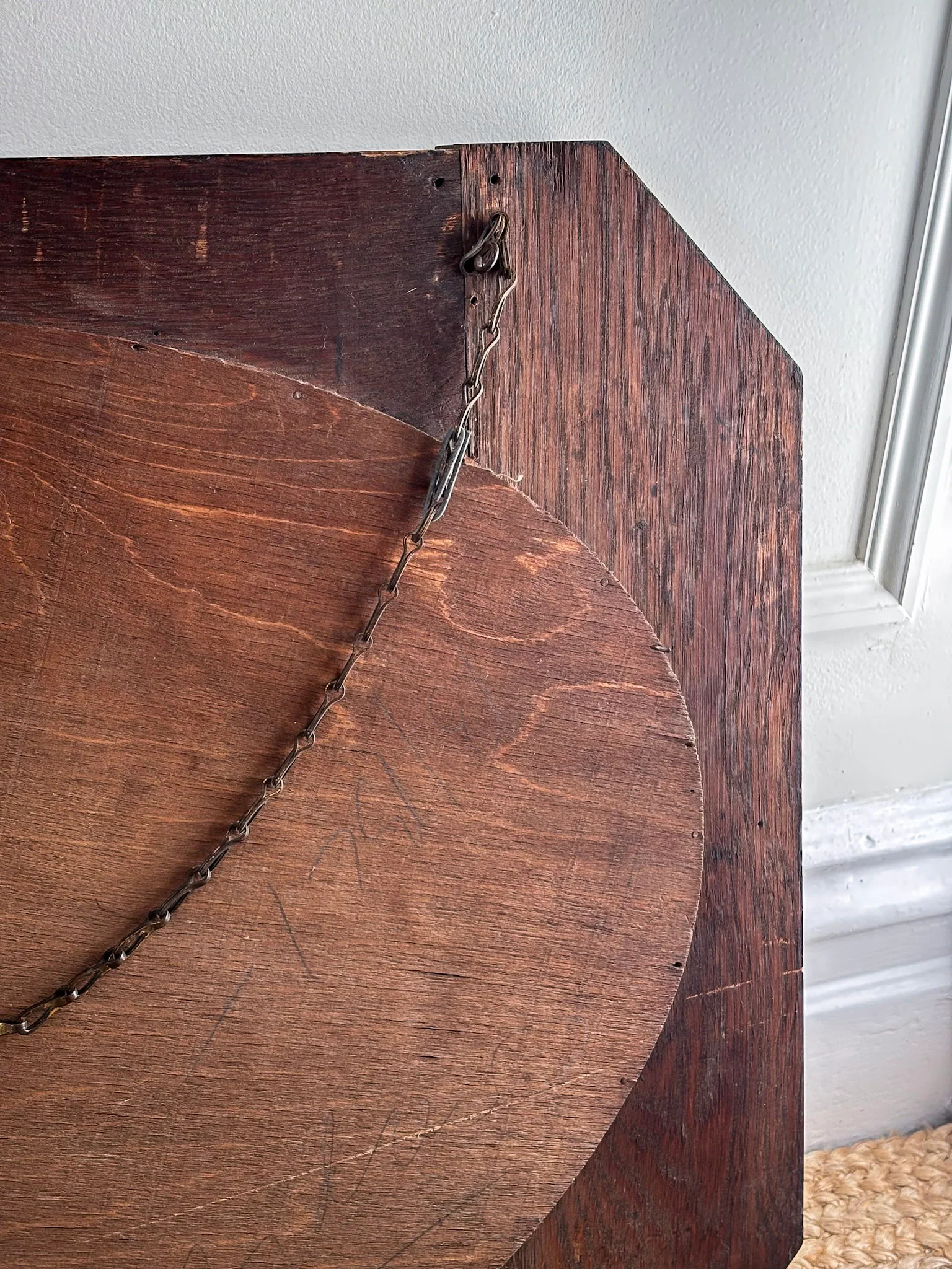 Vintage Beaded-Edge Oak Mirror - Image 8