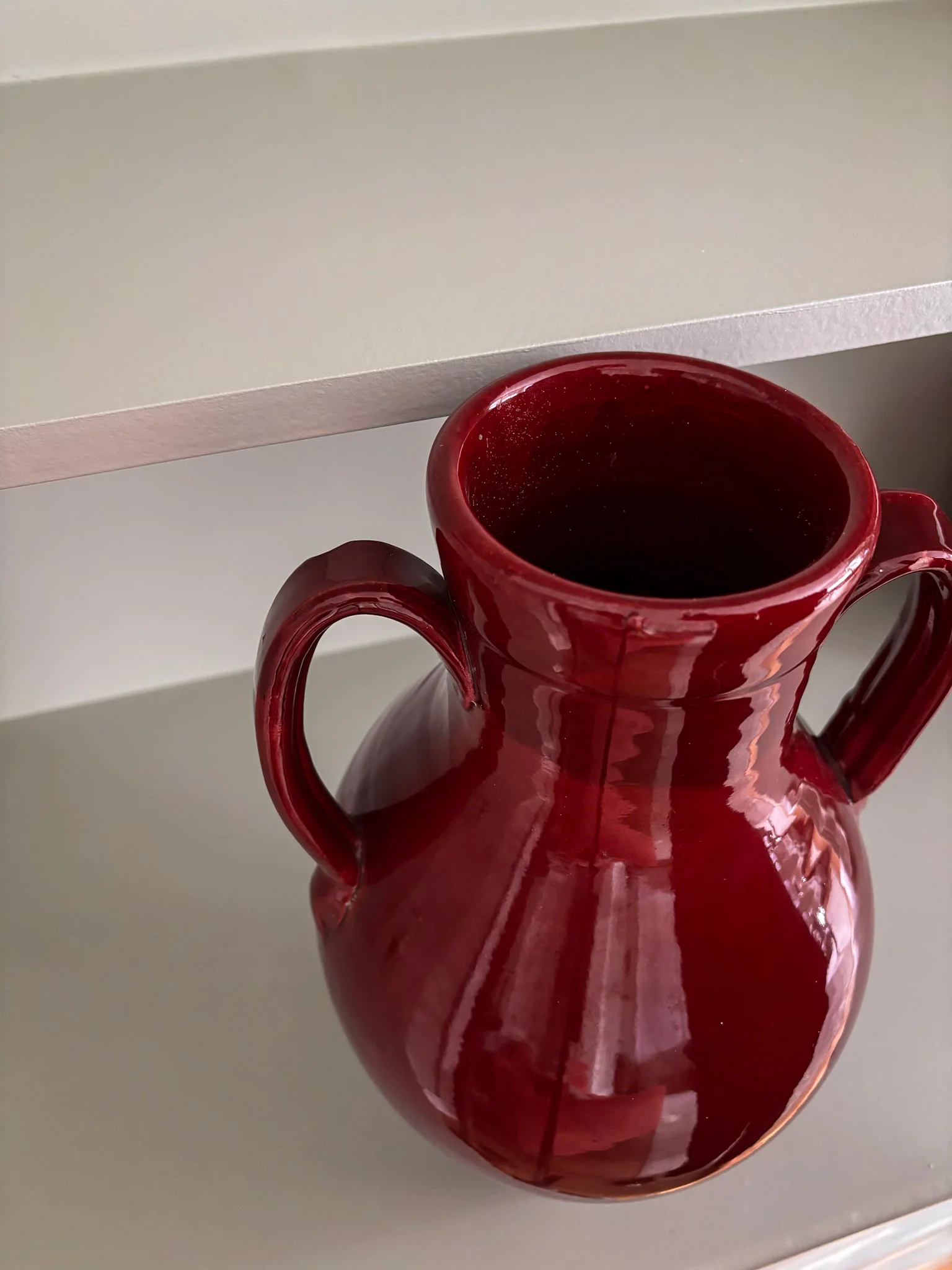 Nicola Fasano Red Glazed Dual-Handle Large Vase – Italian Studio Pottery Accent Piece - Image 10