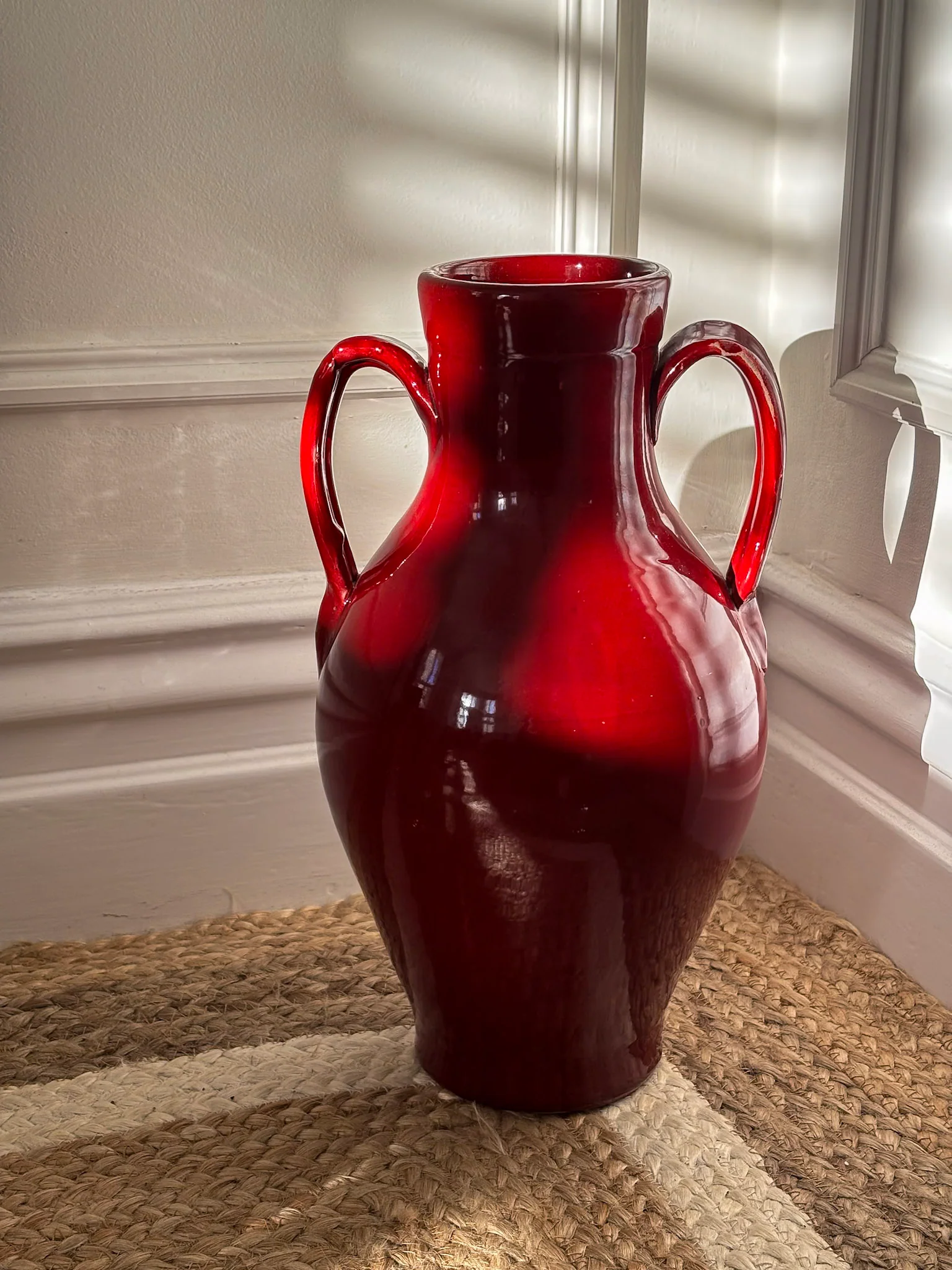 Nicola Fasano Red Glazed Dual-Handle Large Vase – Italian Studio Pottery Accent Piece - Image 12