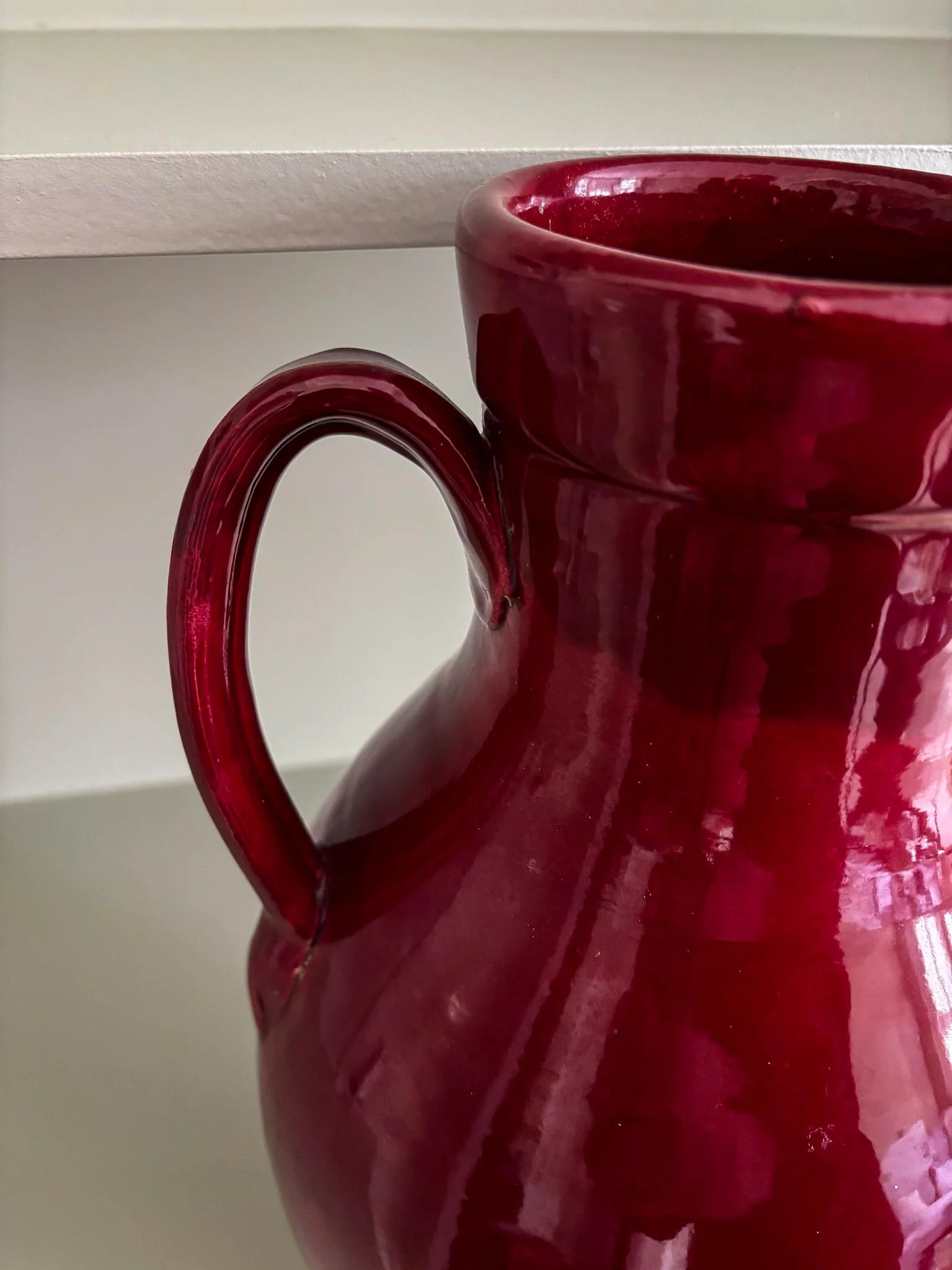 Nicola Fasano Red Glazed Dual-Handle Large Vase – Italian Studio Pottery Accent Piece - Image 9