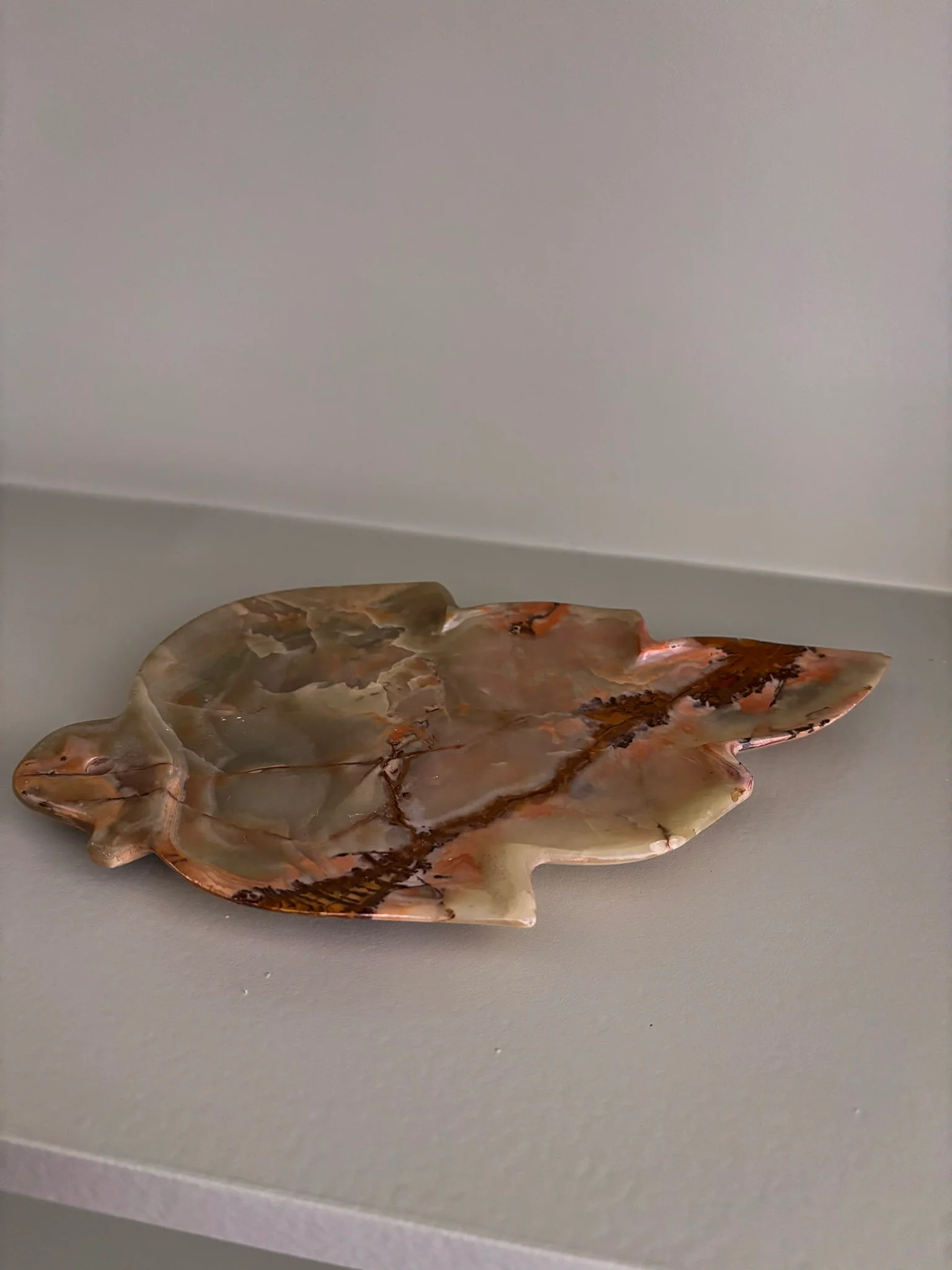 Onyx Leaf Incense Holder – Natural Stone Trinket Tray