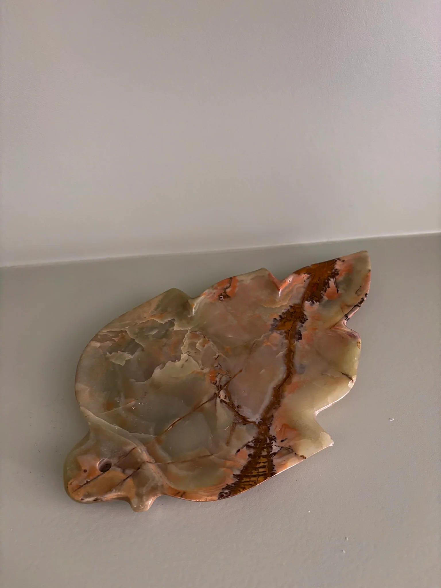 Onyx Leaf Incense Holder – Natural Stone Trinket Tray - Image 7