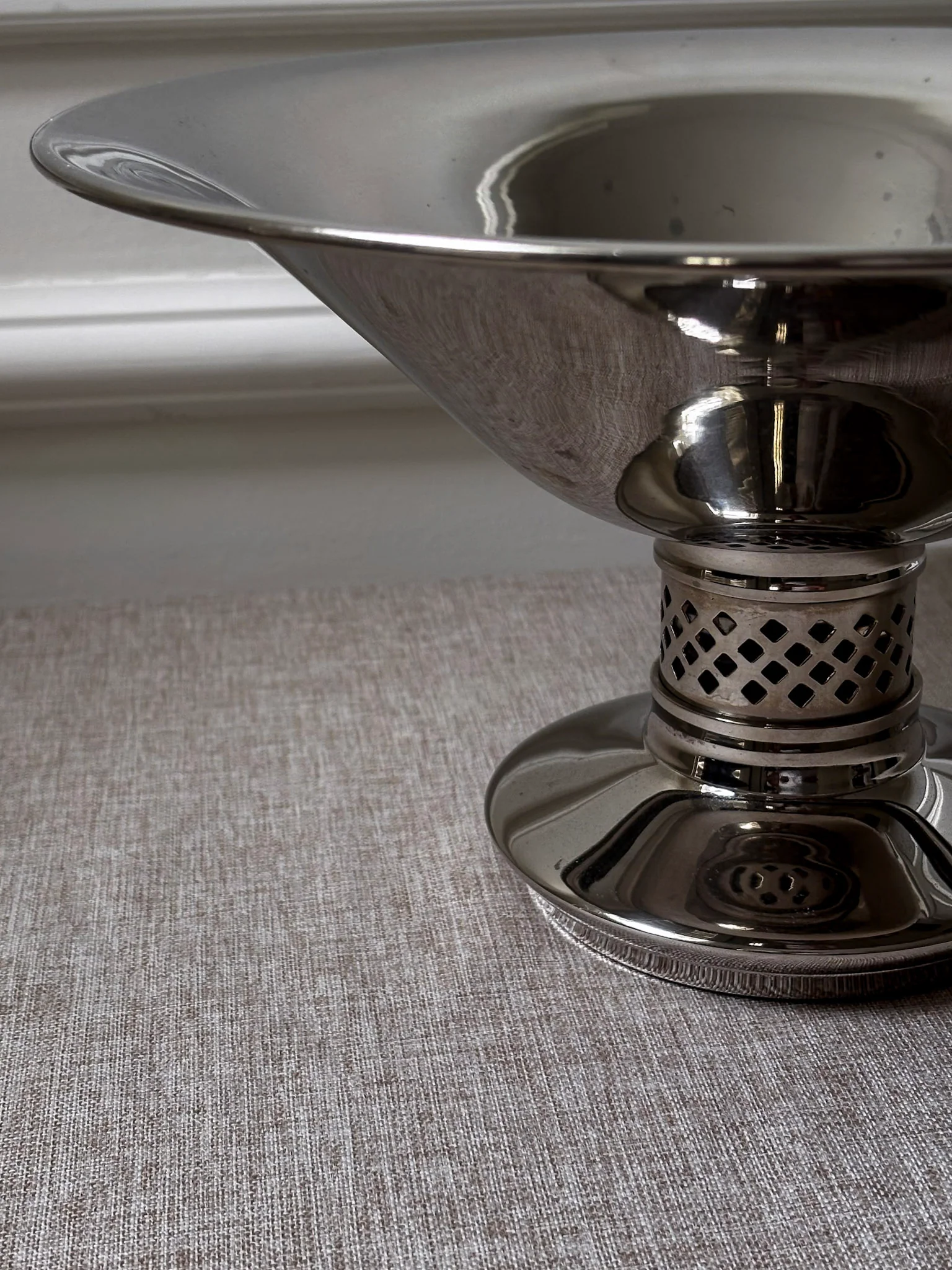 Vintage Silver Pedestal Bowl | Modernist Silver Centrepiece Bowl - Image 3