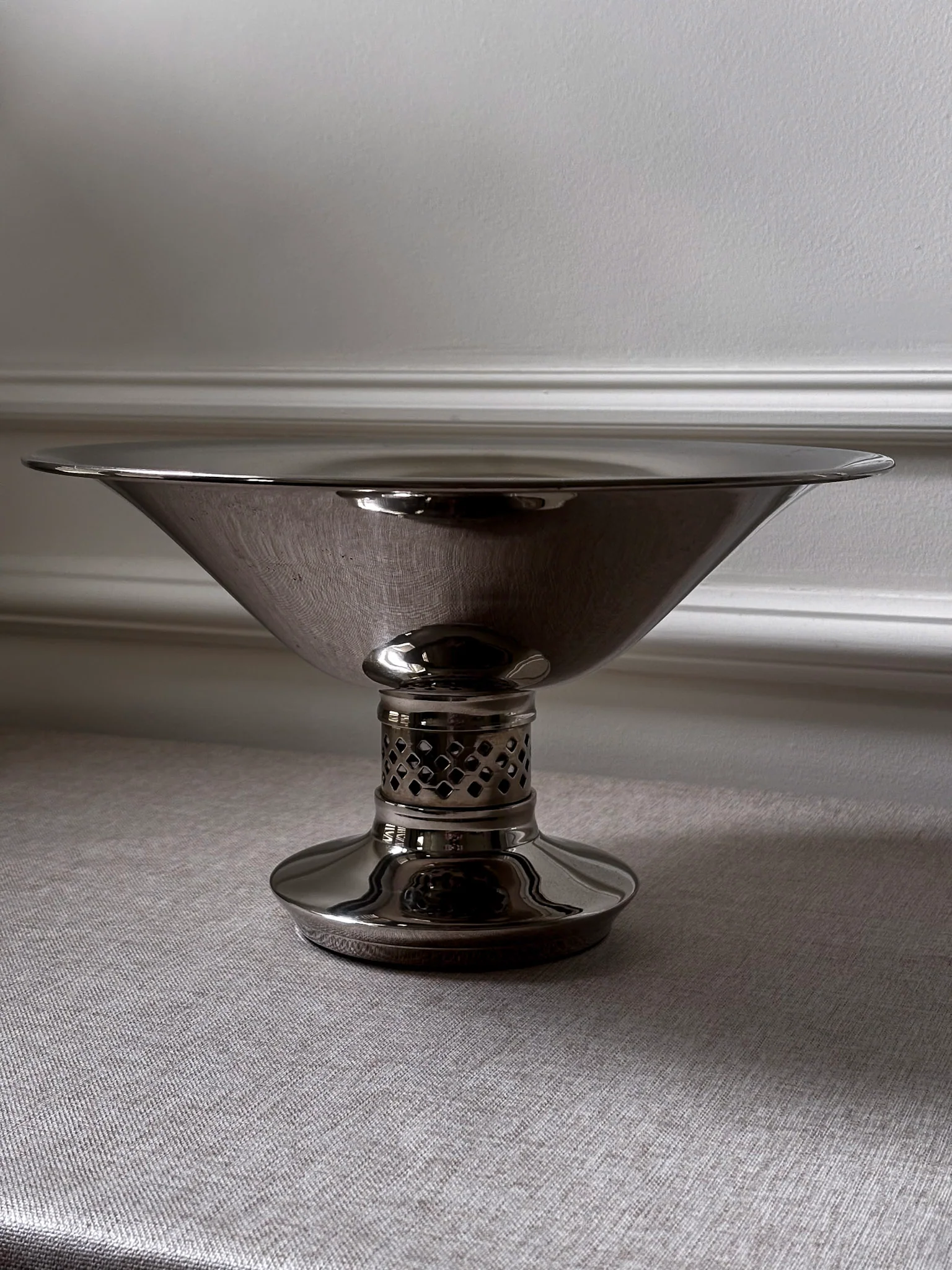 Vintage Silver Pedestal Bowl | Modernist Silver Centrepiece Bowl - Image 5