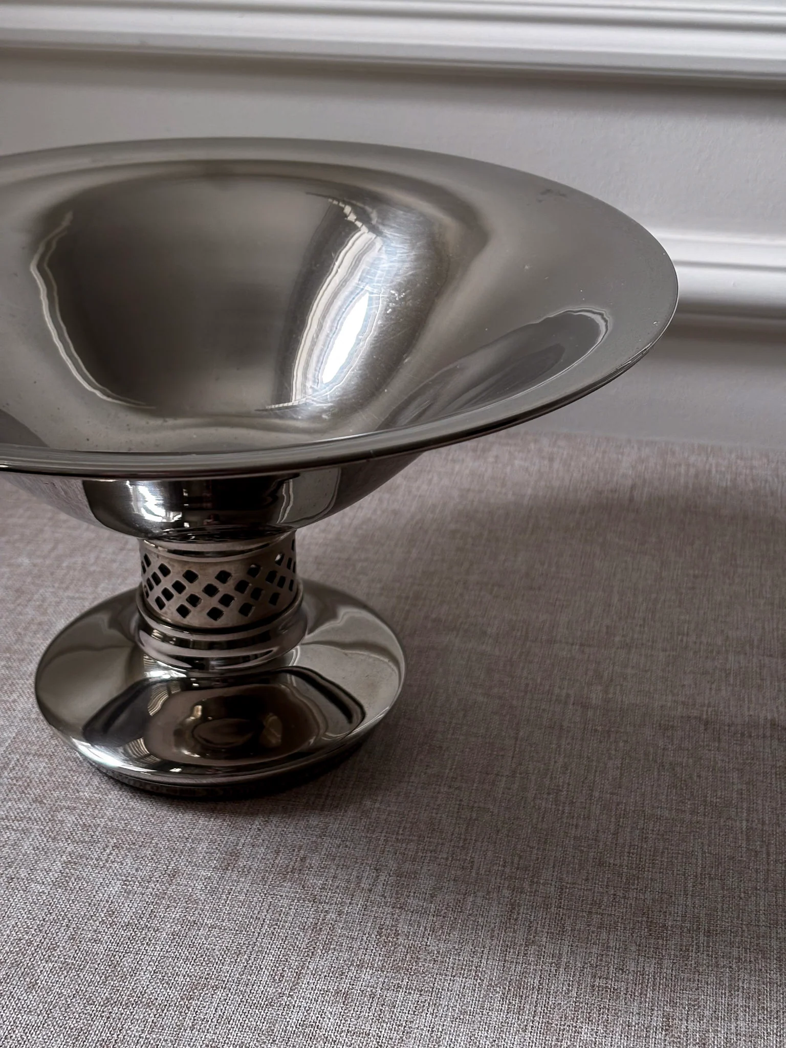 Vintage Silver Pedestal Bowl | Modernist Silver Centrepiece Bowl - Image 6