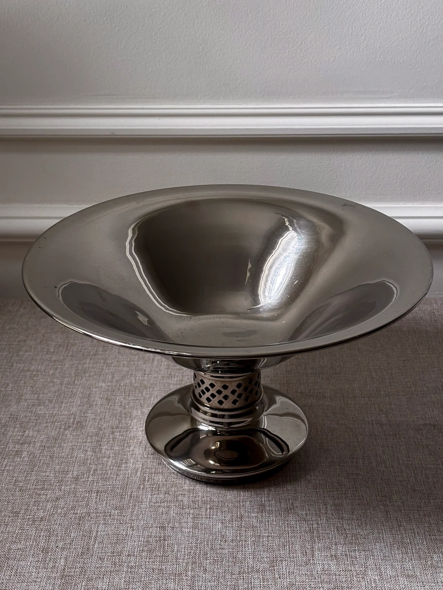 Vintage Silver Pedestal Bowl | Modernist Silver Centrepiece Bowl - Image 7