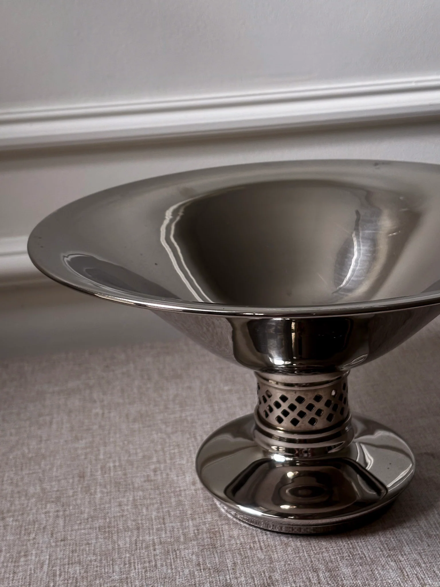 Vintage Silver Pedestal Bowl | Modernist Silver Centrepiece Bowl - Image 8