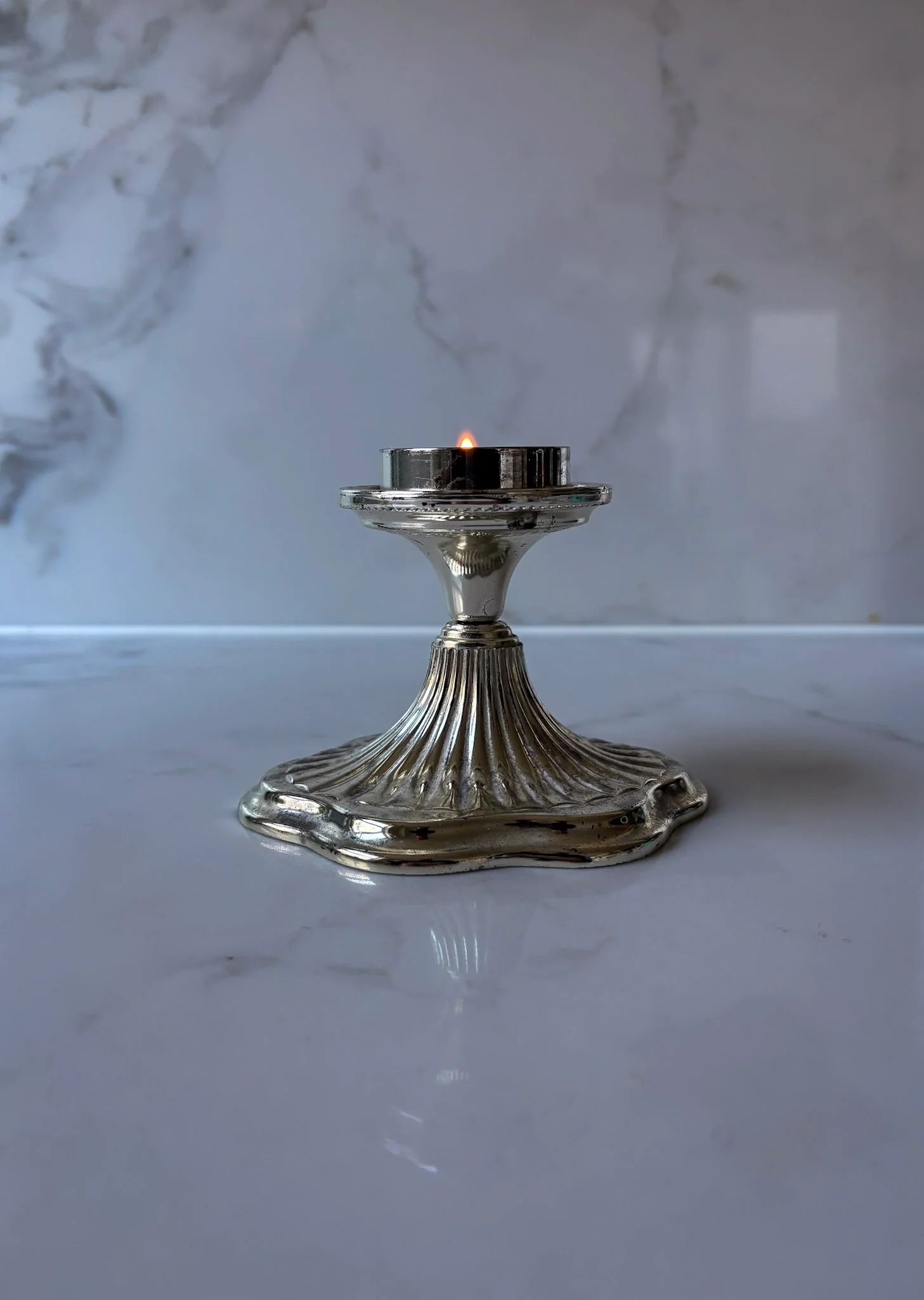 Silver-Plate Tea Light Holder - Image 4