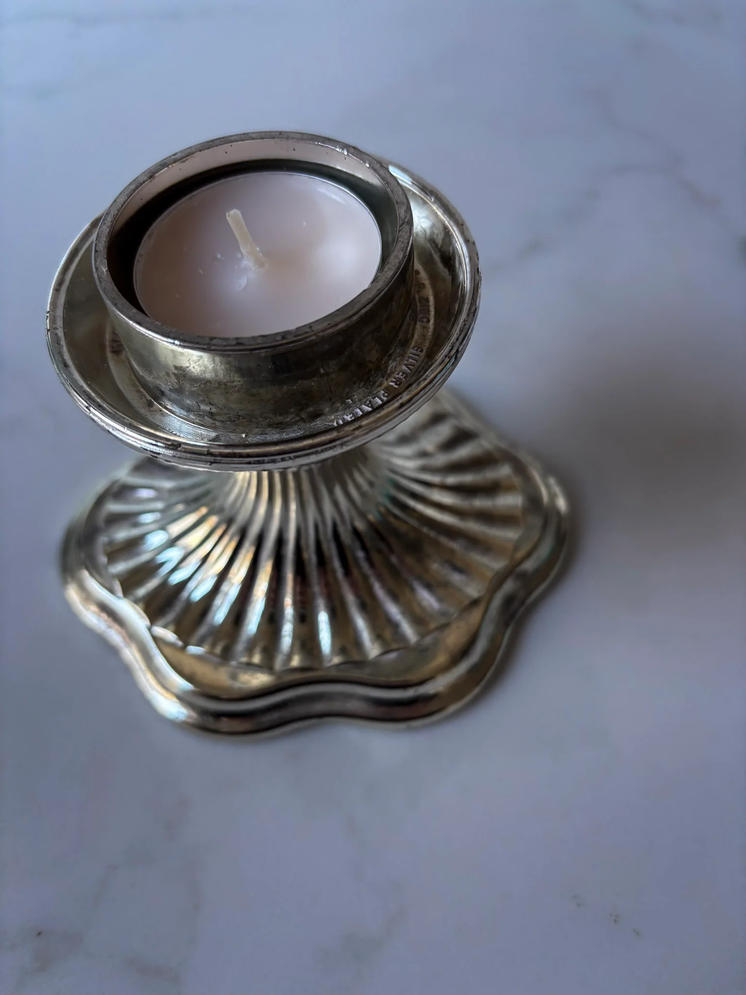 Silver-Plate Tea Light Holder - Image 6