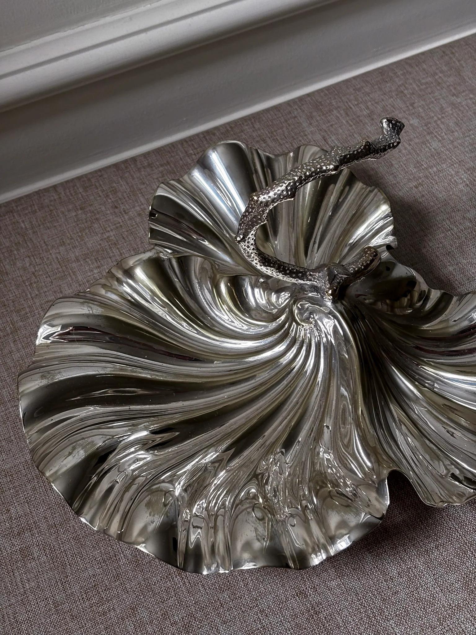 Vintage D&A EPNS Silver Plated Shell Dish | Sculptural Italian Centrepiece Bowl - Image 11