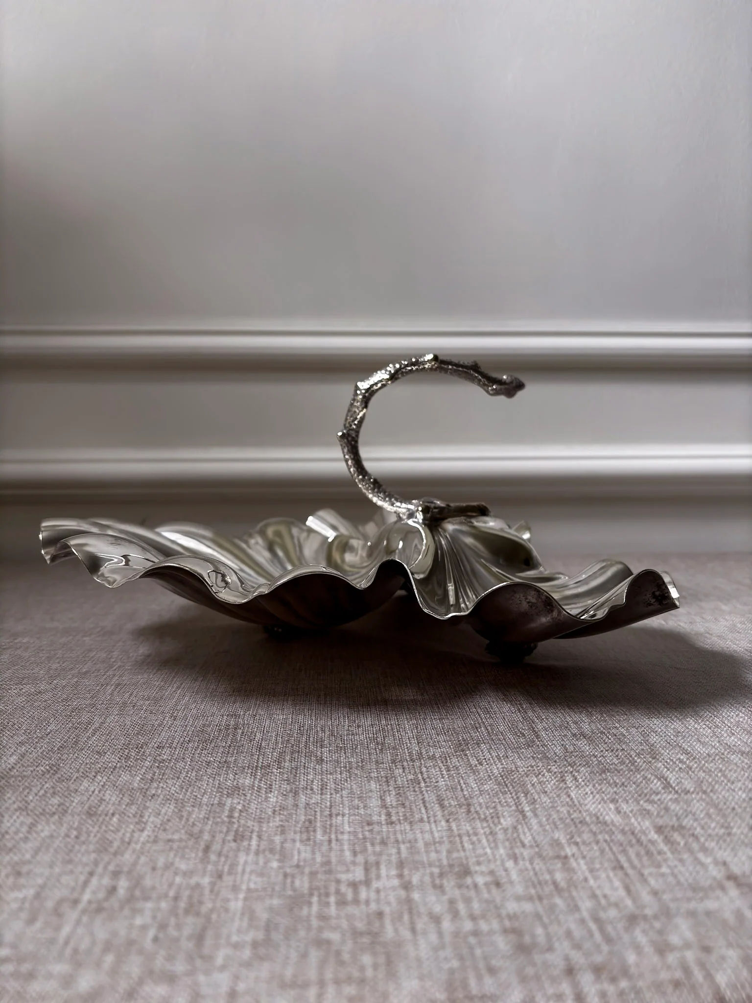 Vintage D&A EPNS Silver Plated Shell Dish | Sculptural Italian Centrepiece Bowl - Image 12