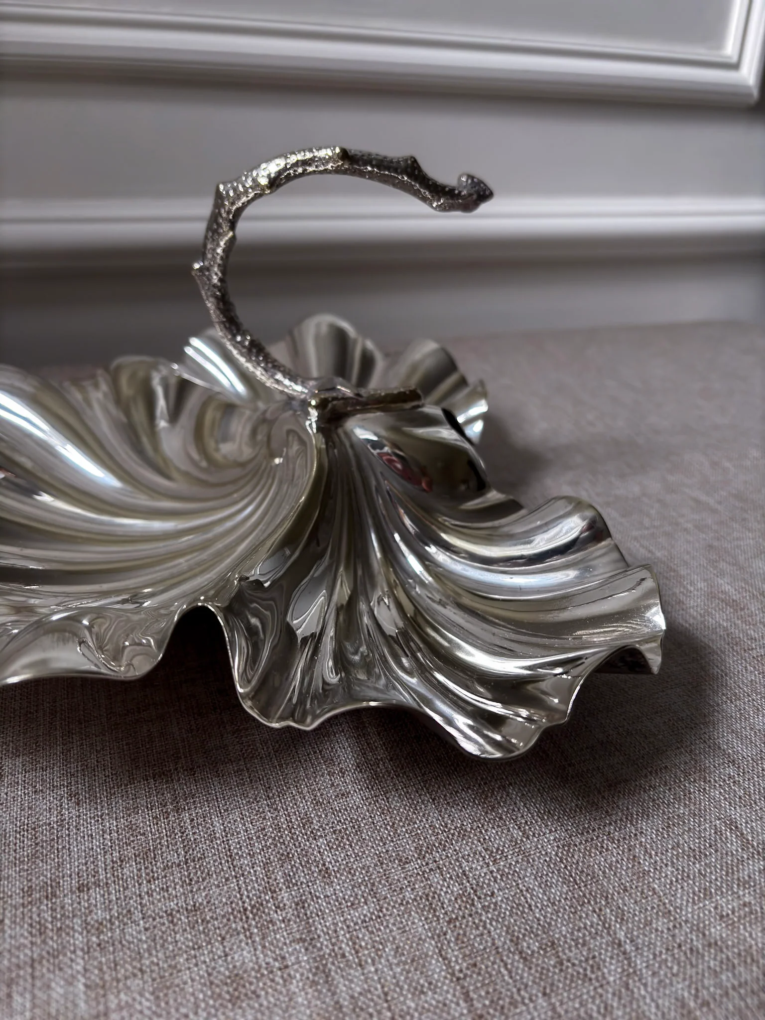 Vintage D&A EPNS Silver Plated Shell Dish | Sculptural Italian Centrepiece Bowl - Image 3