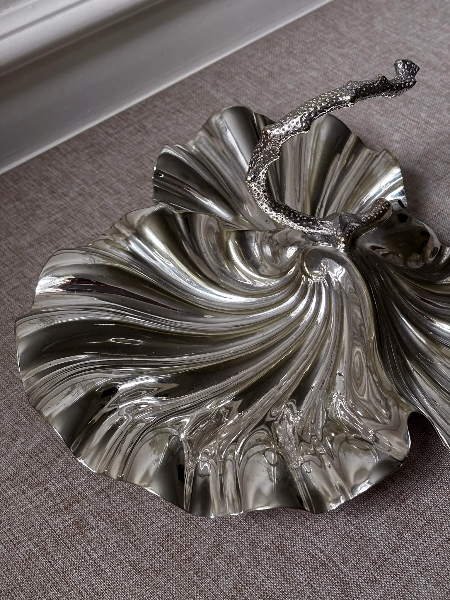 Vintage D&A EPNS Silver Plated Shell Dish | Sculptural Italian Centrepiece Bowl - Image 4