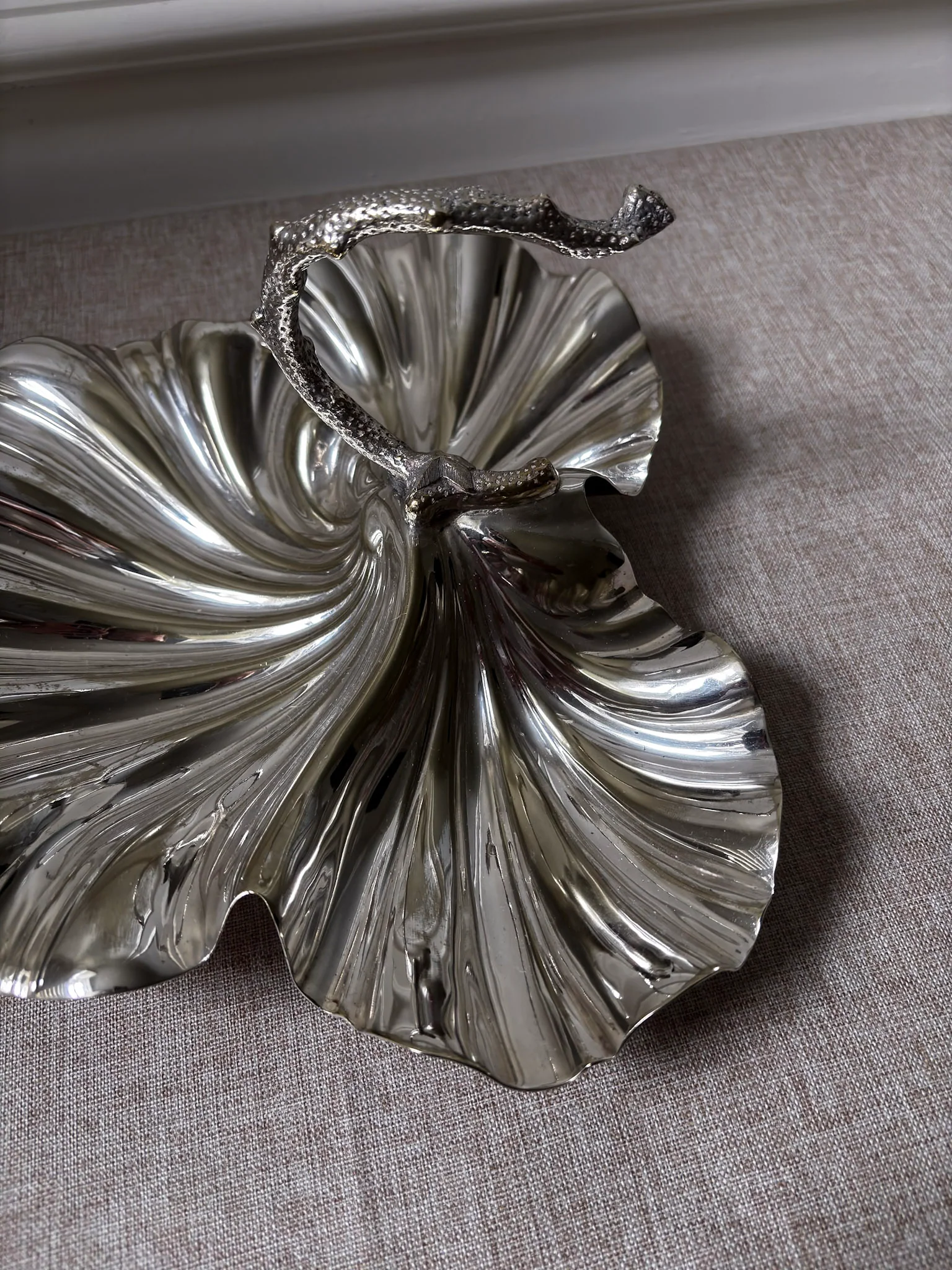 Vintage D&A EPNS Silver Plated Shell Dish | Sculptural Italian Centrepiece Bowl - Image 8