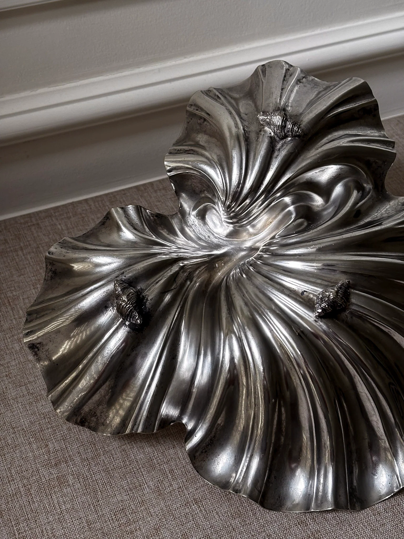 Vintage D&A EPNS Silver Plated Shell Dish | Sculptural Italian Centrepiece Bowl - Image 9