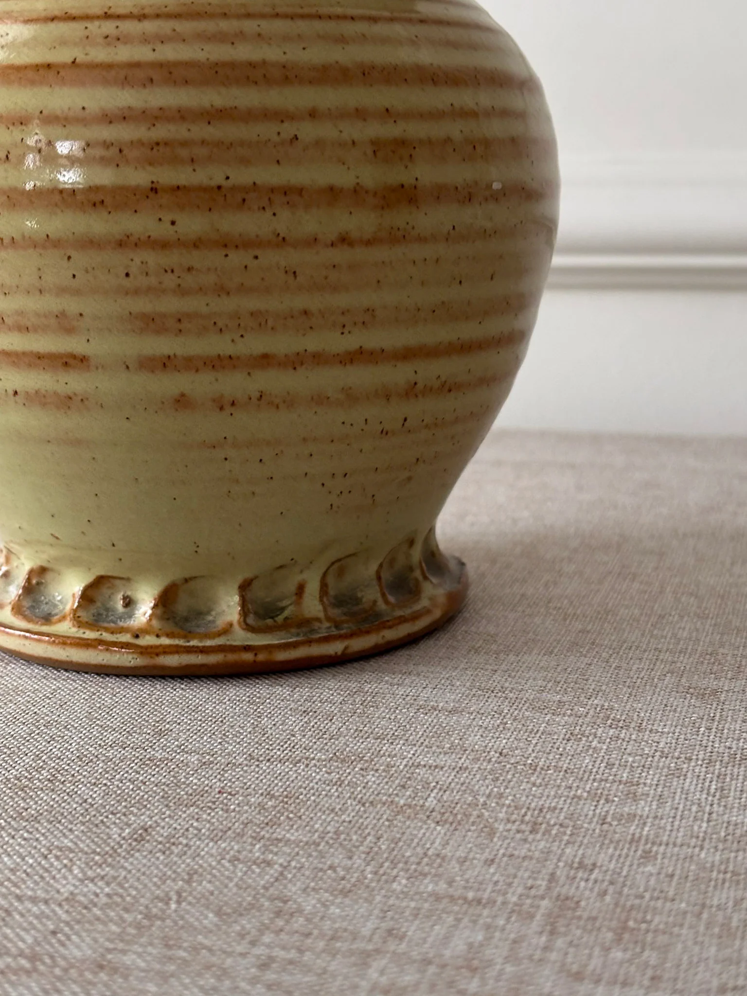 Vintage Studio Pottery Ribbed Rustic Jug - Image 3