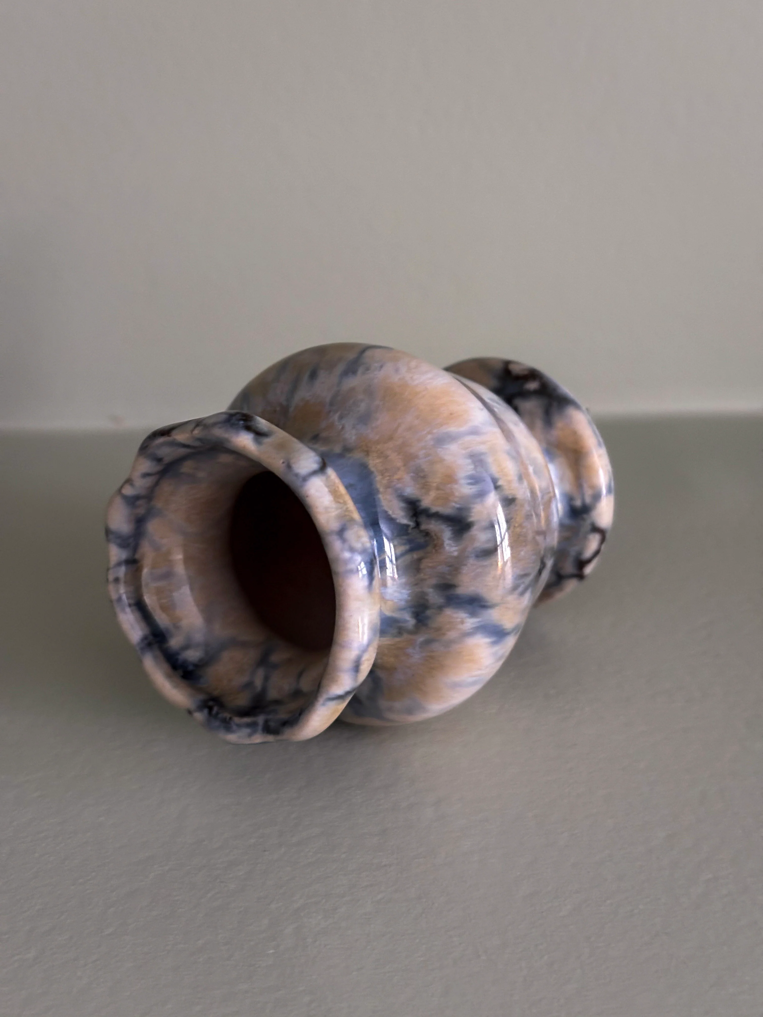 Vintage Studio Pottery Ruffled Edge Matchstick Holder – Glazed Ceramic - Image 4