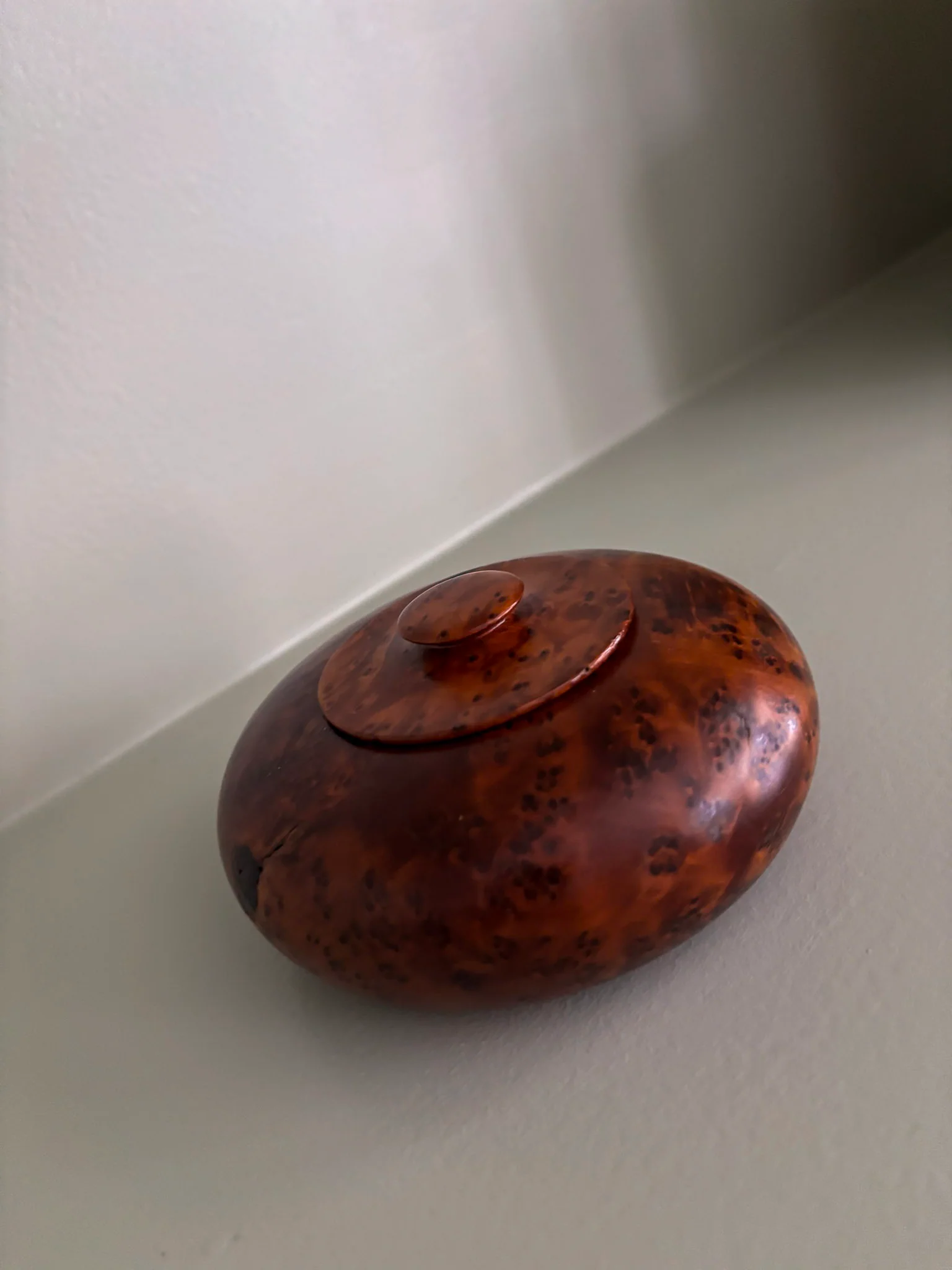 Vintage Thuya Burr Wood Lidded Pot - Image 11
