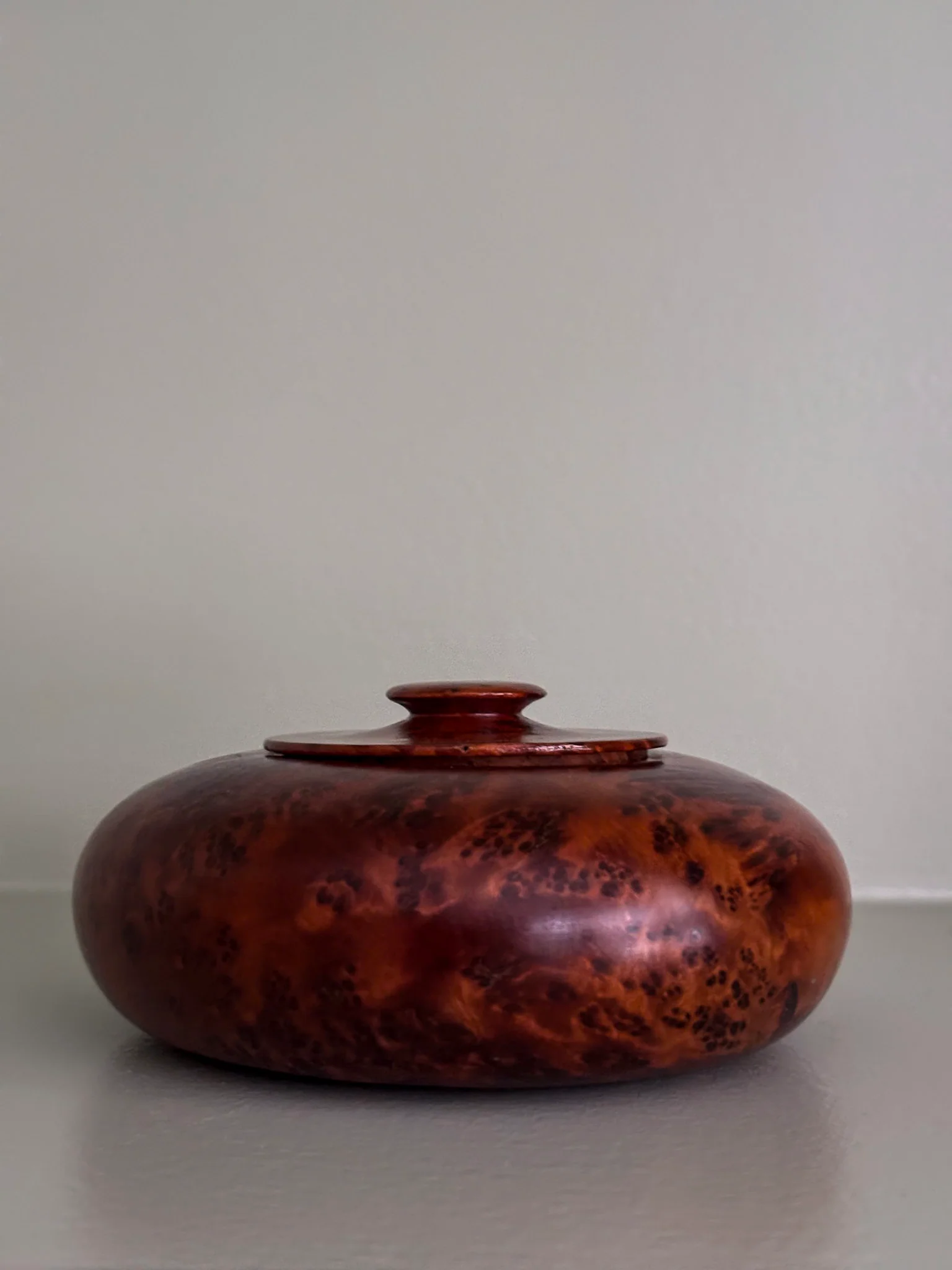 Vintage Thuya Burr Wood Lidded Pot - Image 6