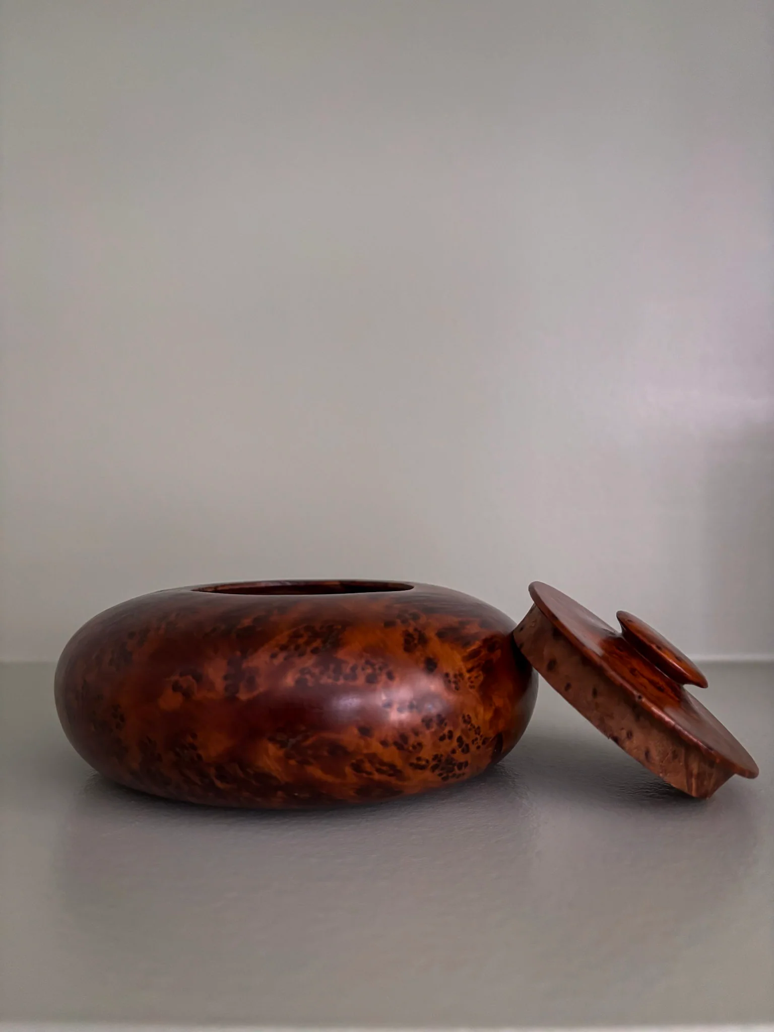 Vintage Thuya Burr Wood Lidded Pot - Image 7
