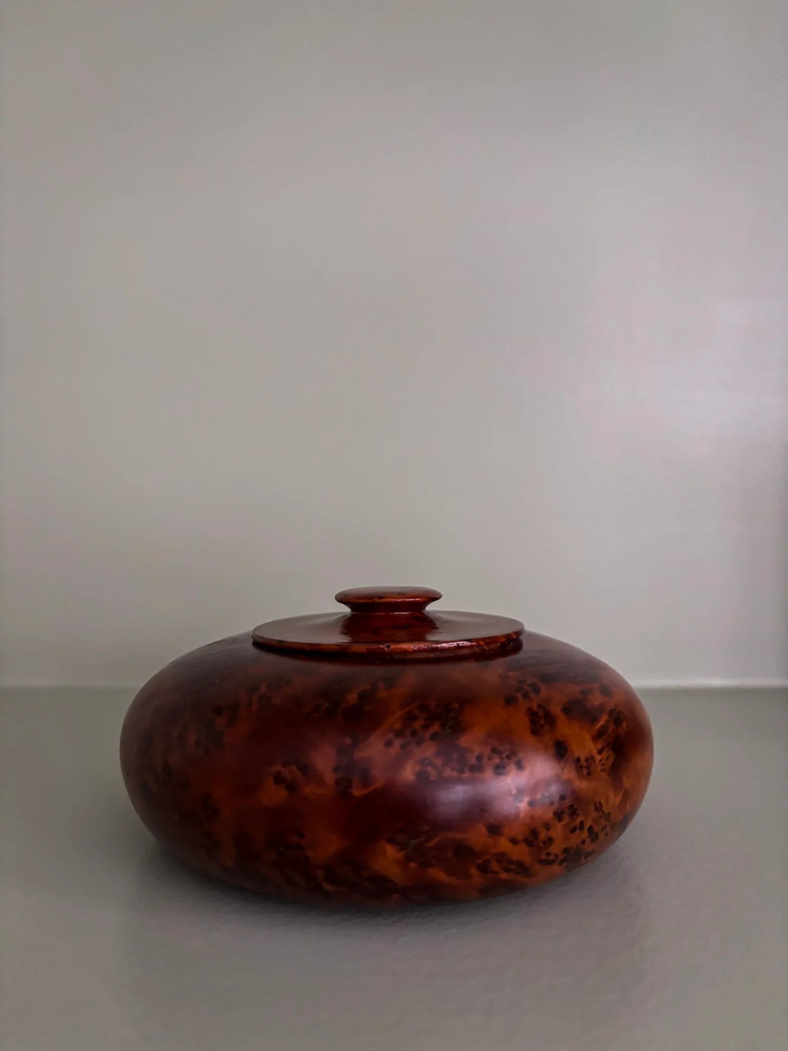 Vintage Thuya Burr Wood Lidded Pot - Image 9