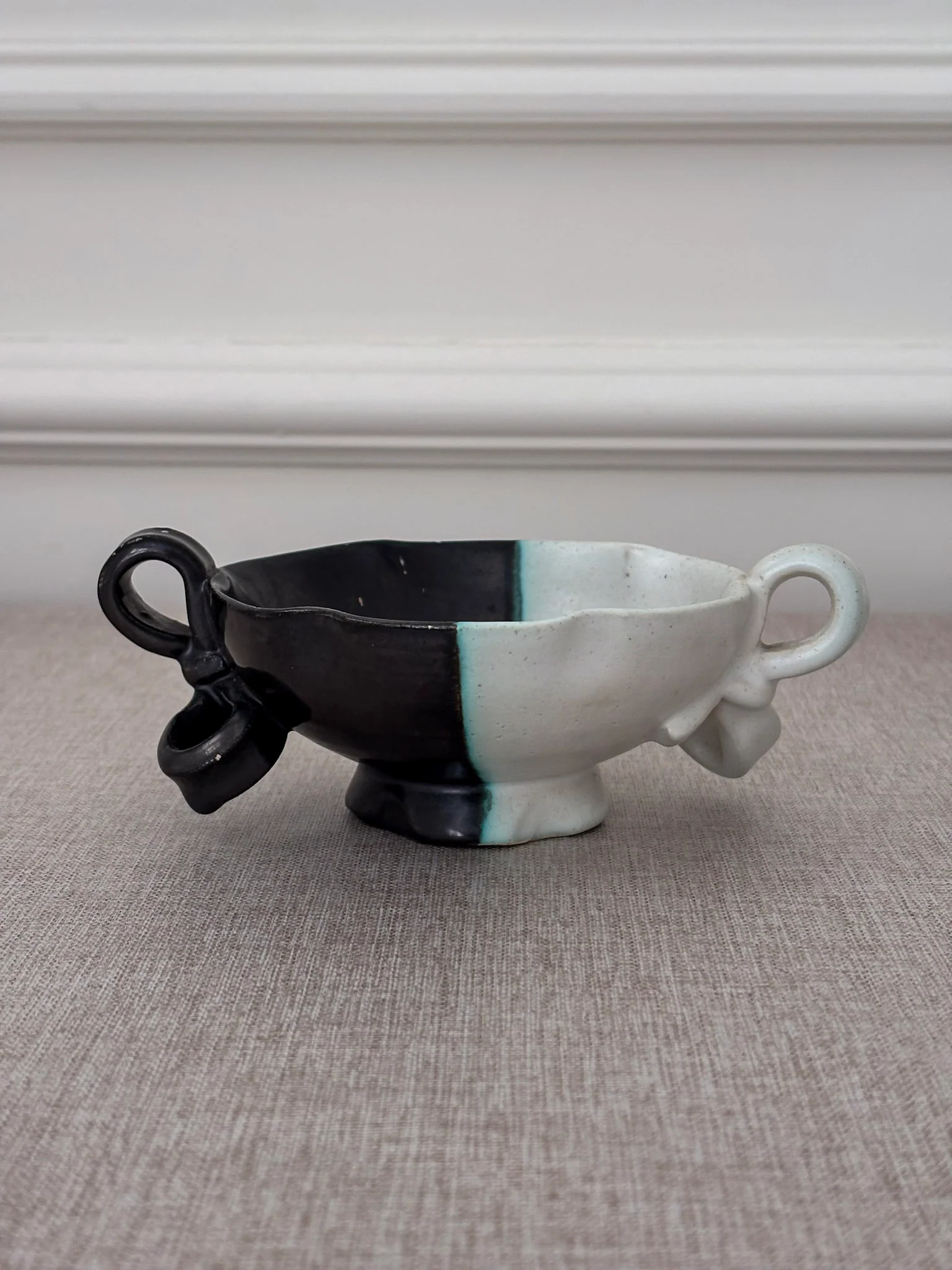Vintage Vallauris Ceramic Bowl | Black & White Sculptural French Pottery - Image 5