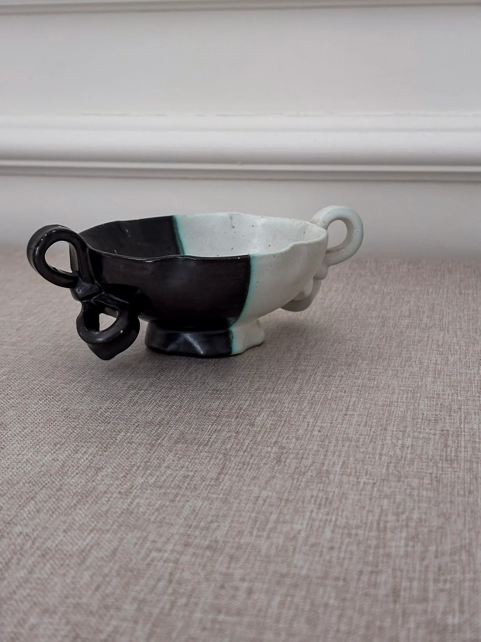 Vintage Vallauris Ceramic Bowl | Black & White Sculptural French Pottery - Image 6