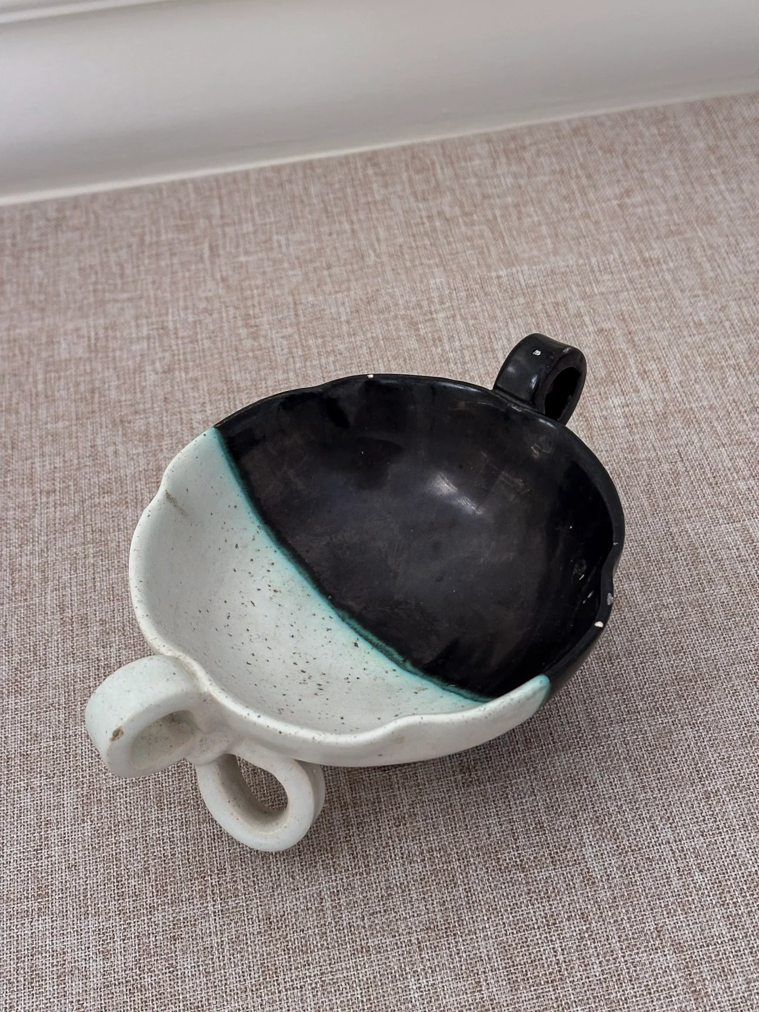 Vintage Vallauris Ceramic Bowl | Black & White Sculptural French Pottery - Image 9