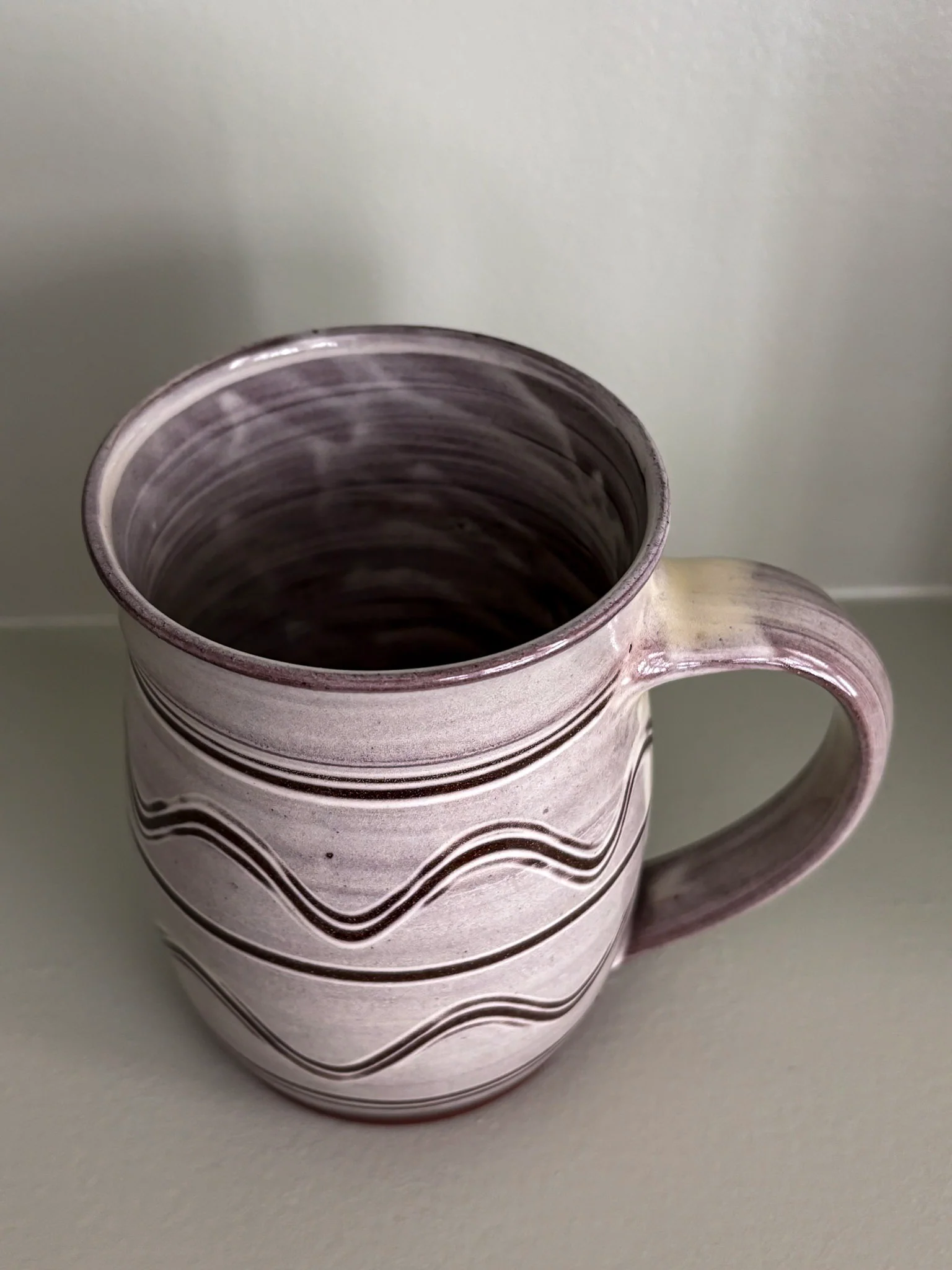 Wavy Studio Pottery Mug by John Solly - Image 3