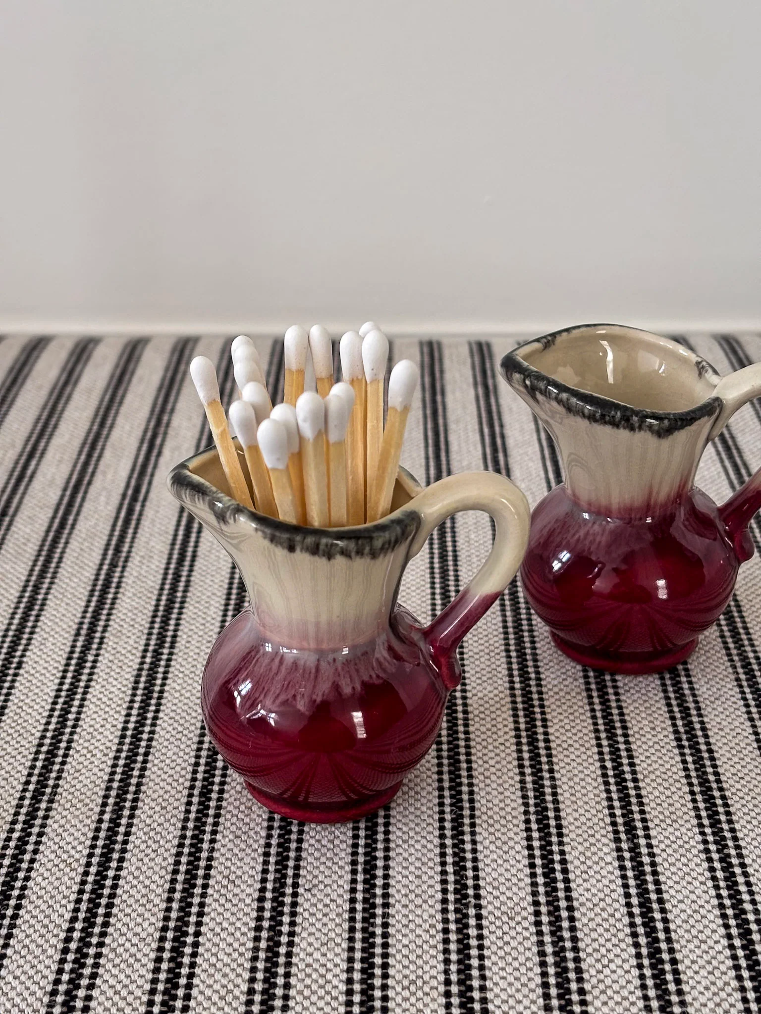West German Drip-Glaze Ceramic Vessel Matchstick Holder - Image 15